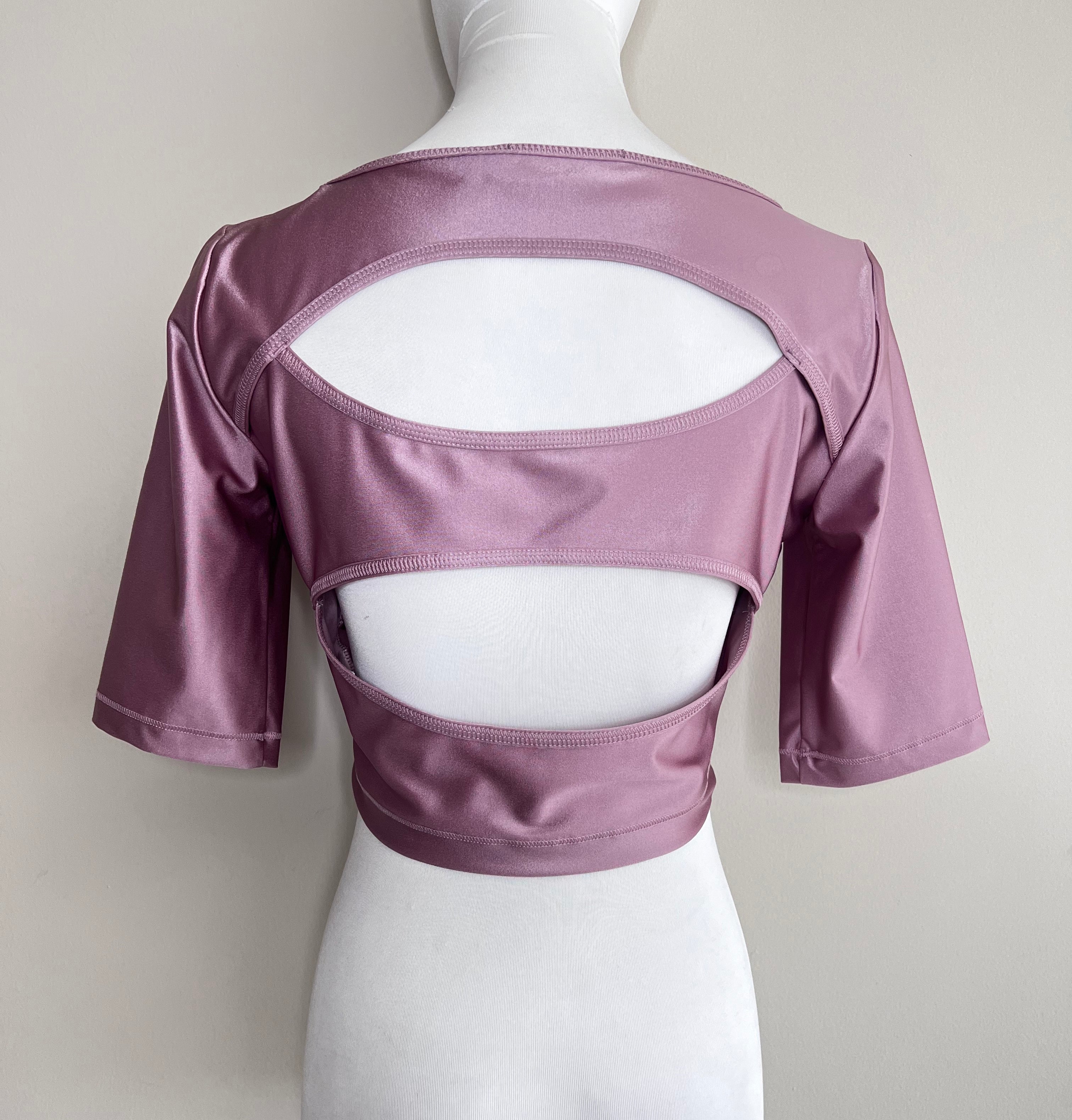 Pink Cropped tricot top with logo on the front and cut-out details on the back - Adidas By Stella McCartney