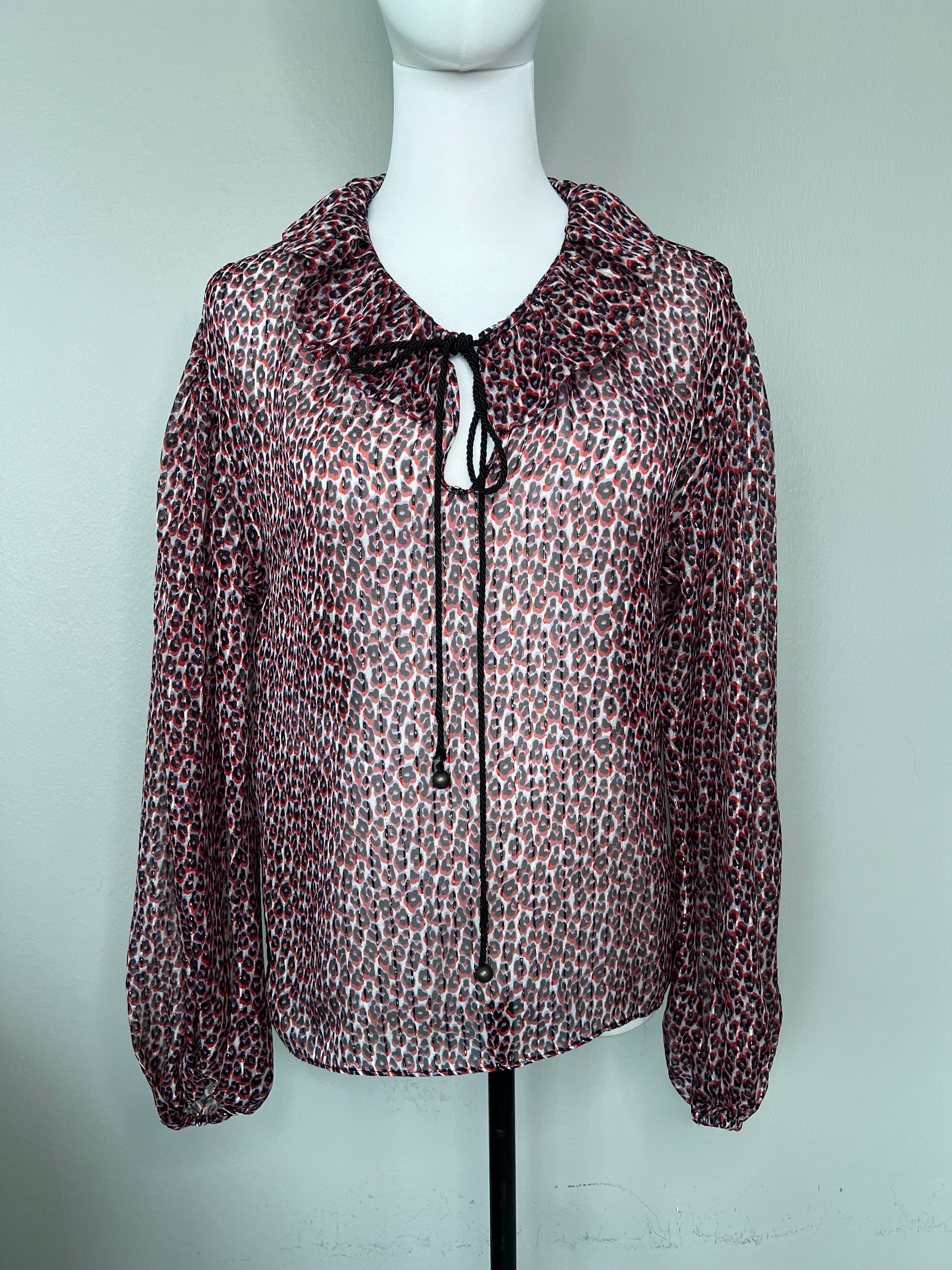 Brand New with Tag Leopard  see through shirt - Philosophy
