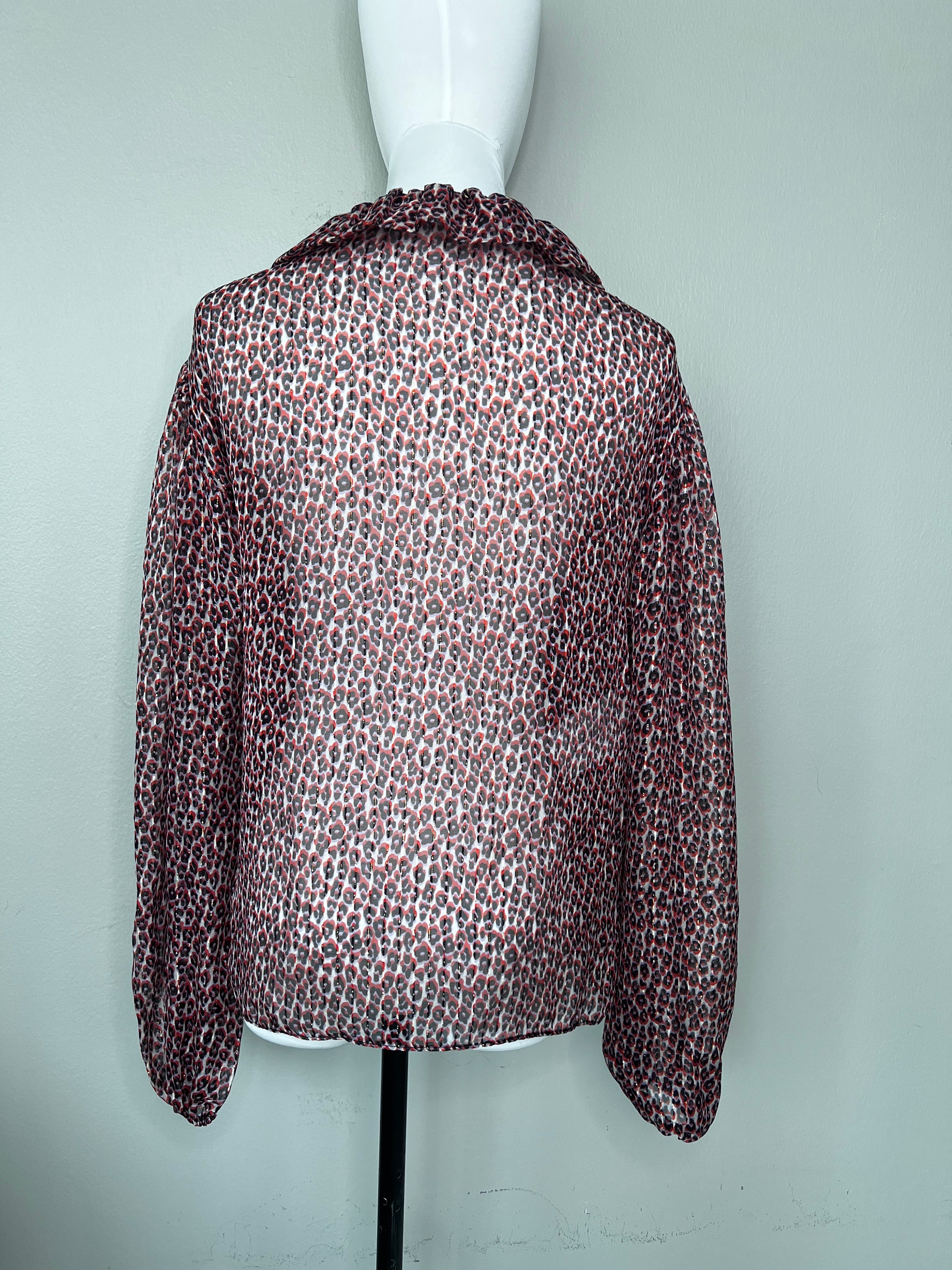 Brand New with Tag Leopard  see through shirt - Philosophy