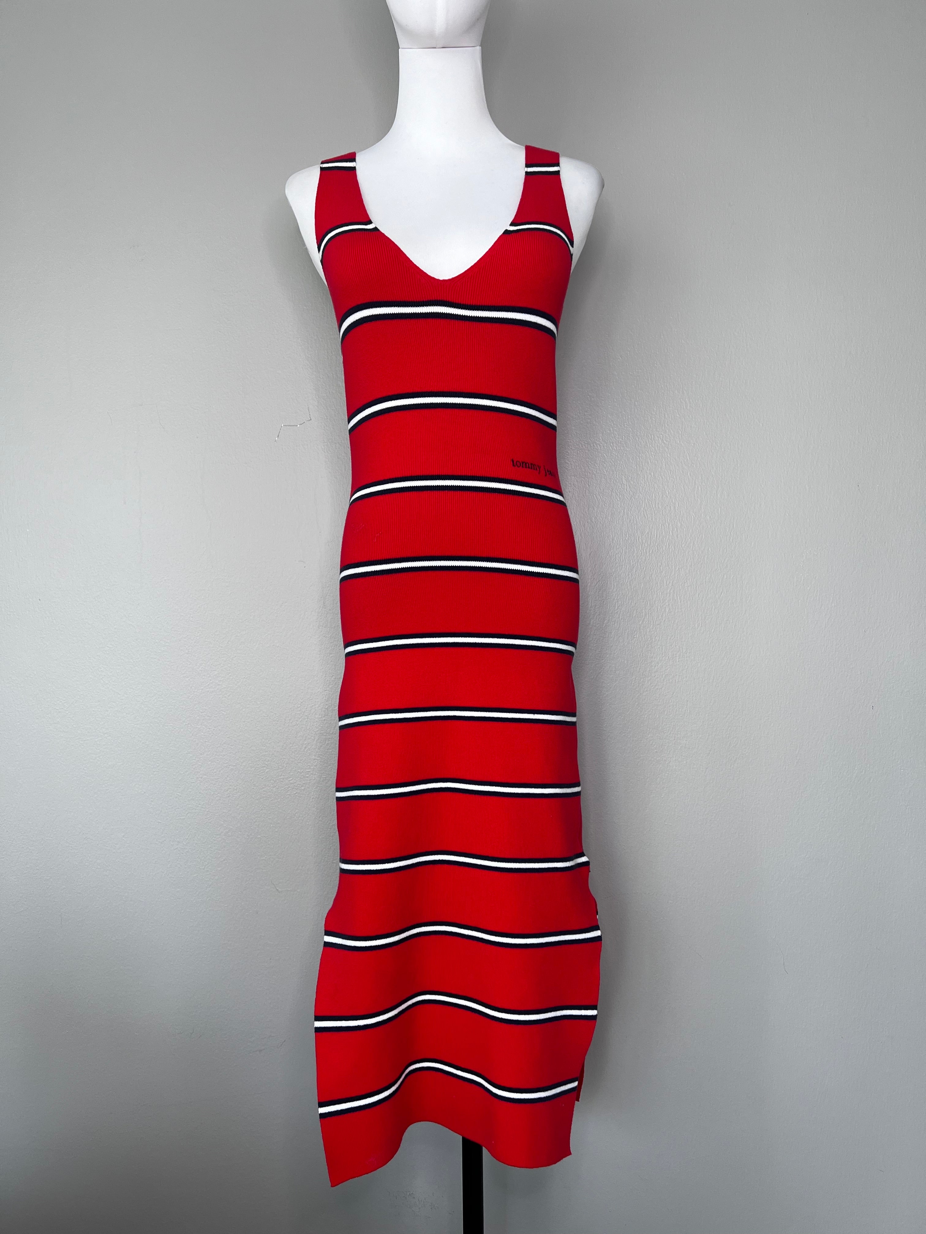 Red knitted bodycon fitted dress - TOMMY HILFIGER
