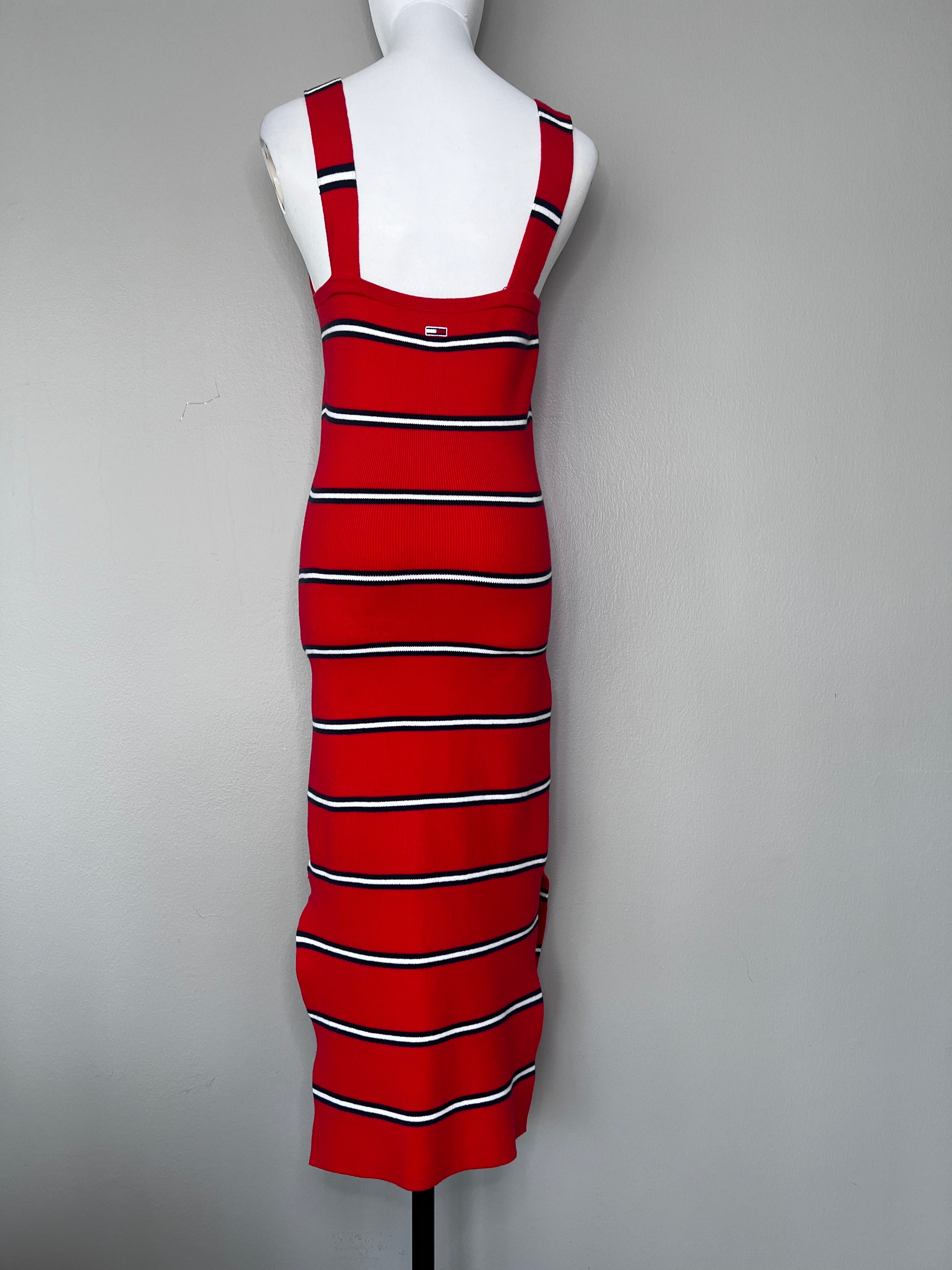Red knitted bodycon fitted dress - TOMMY HILFIGER