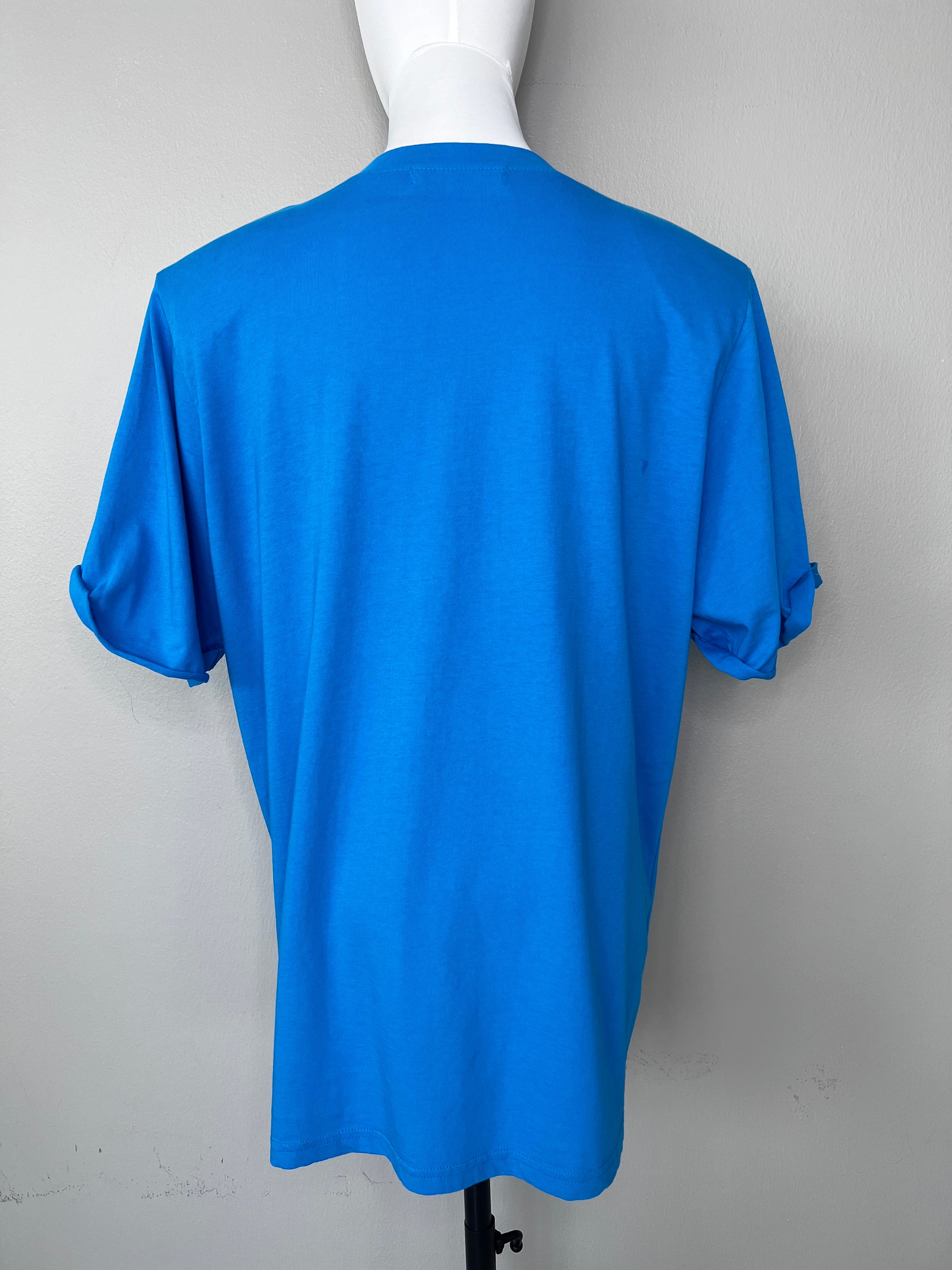 Plain dark blue t-shirt with shoulder pads - THE FRANKIE SHOP