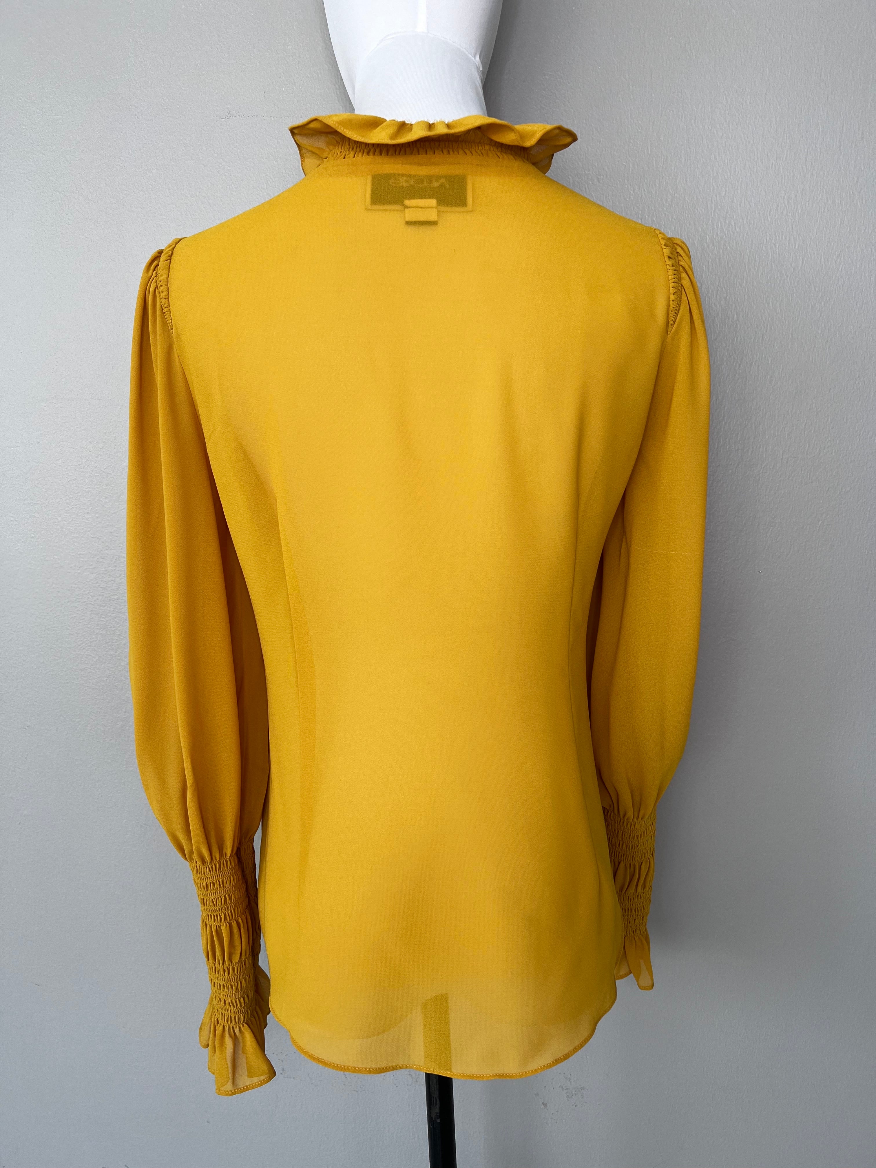 Sheer mustard yellow shirt - ALEXIS