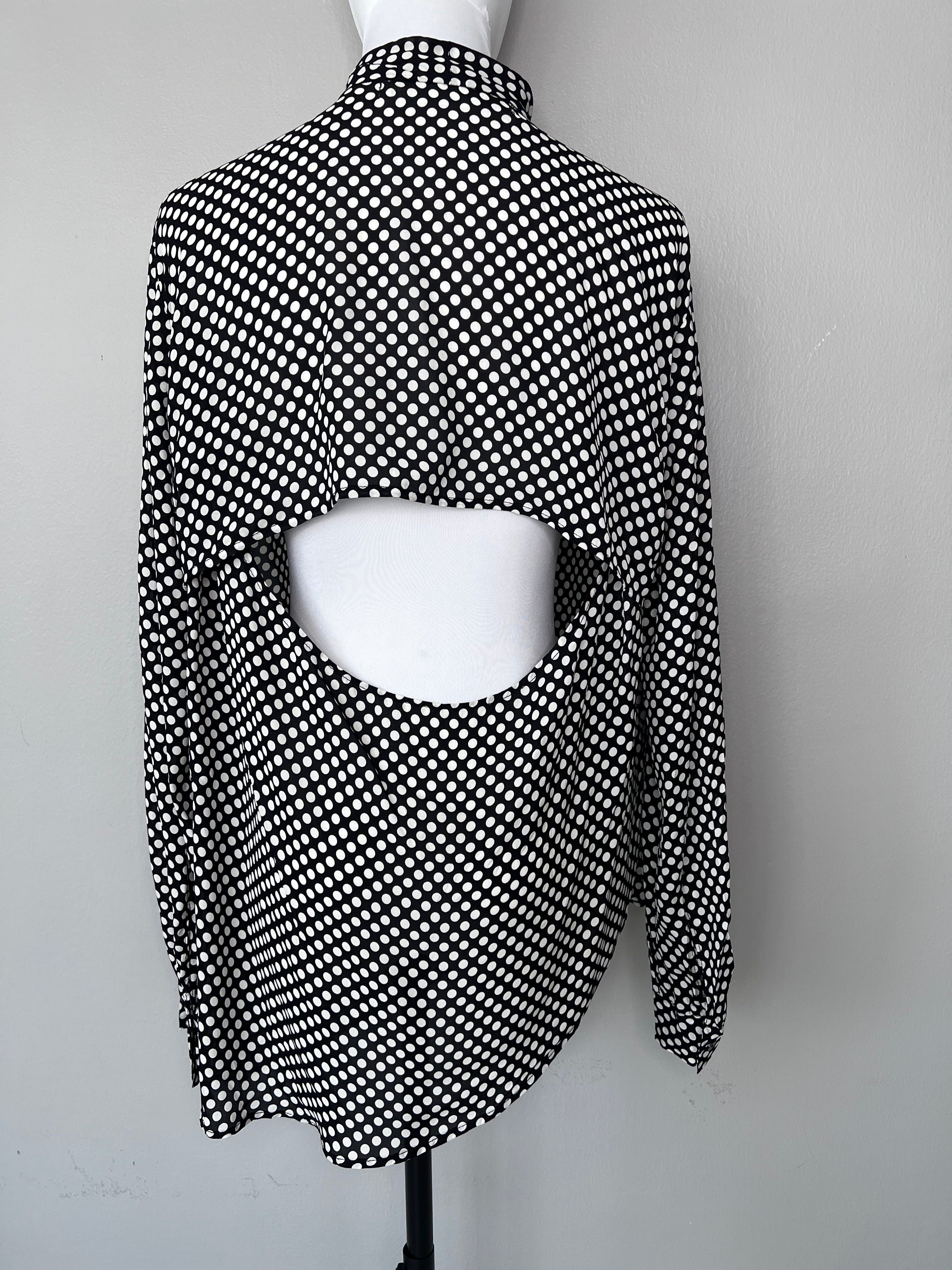 Black and white polka dot top - ZARA