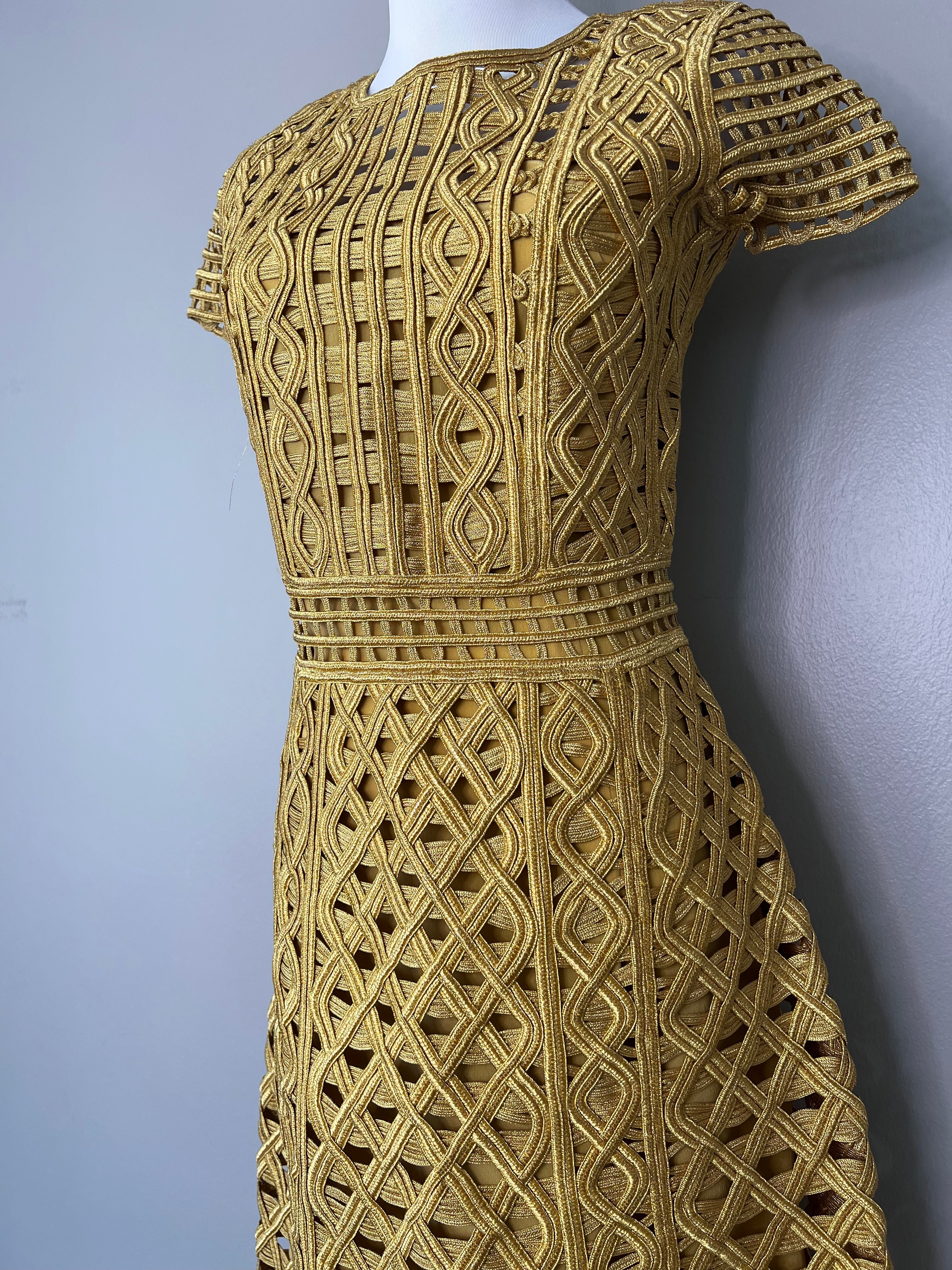 Gold pattern royalty dress with undergarment - BURBERRY