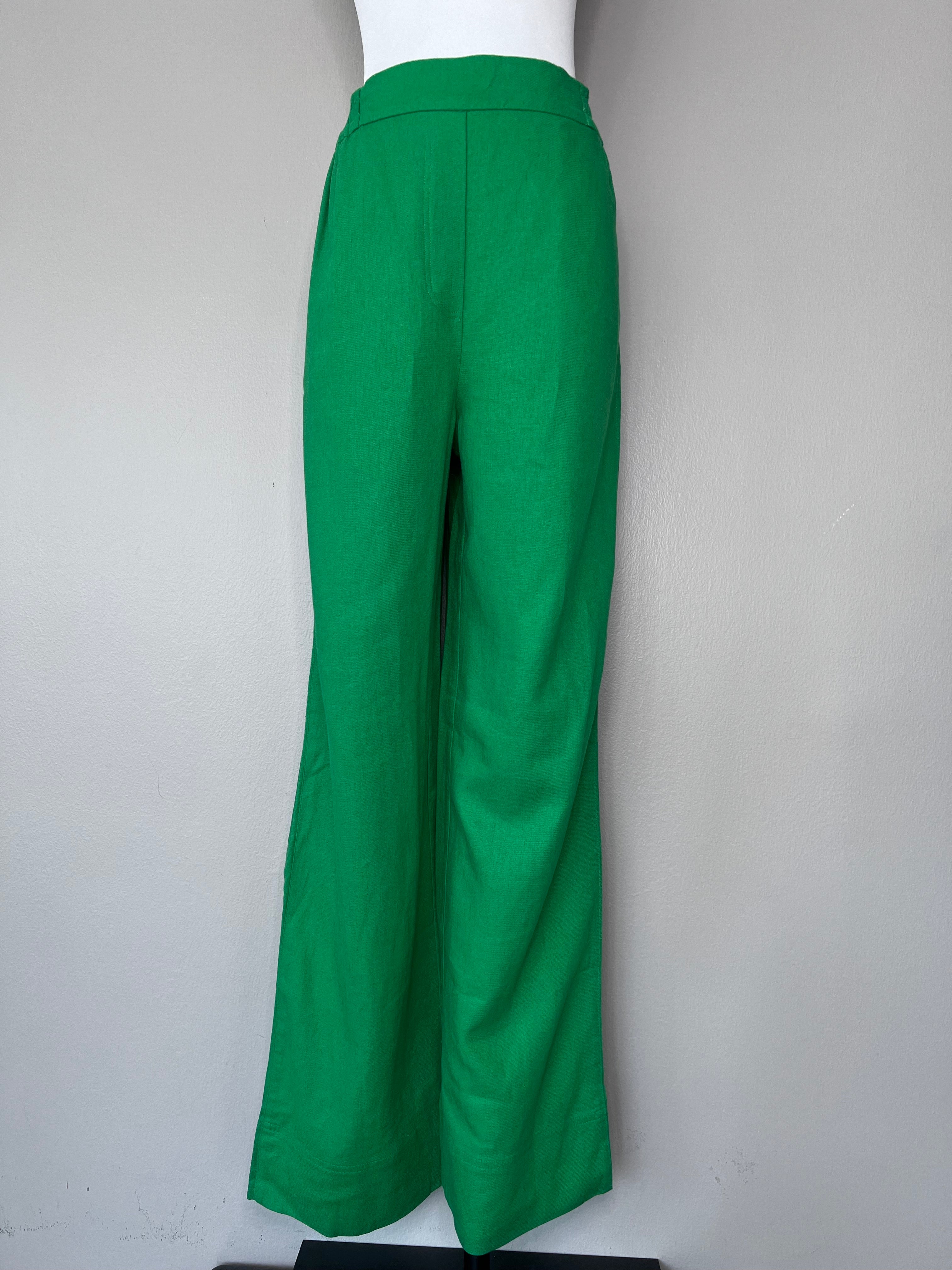 Dark green flowy dress pants - ZARA