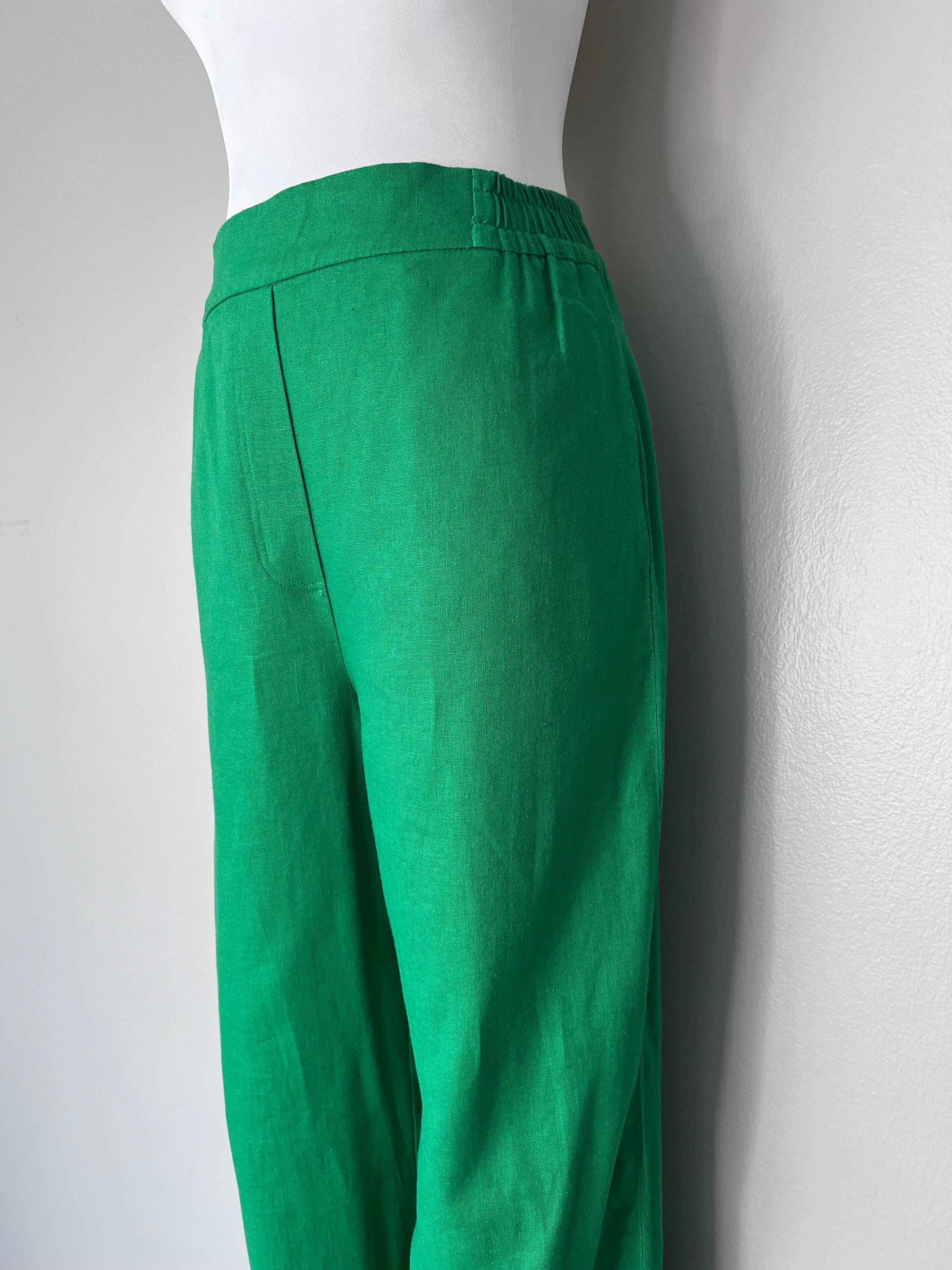 Dark green flowy dress pants - ZARA