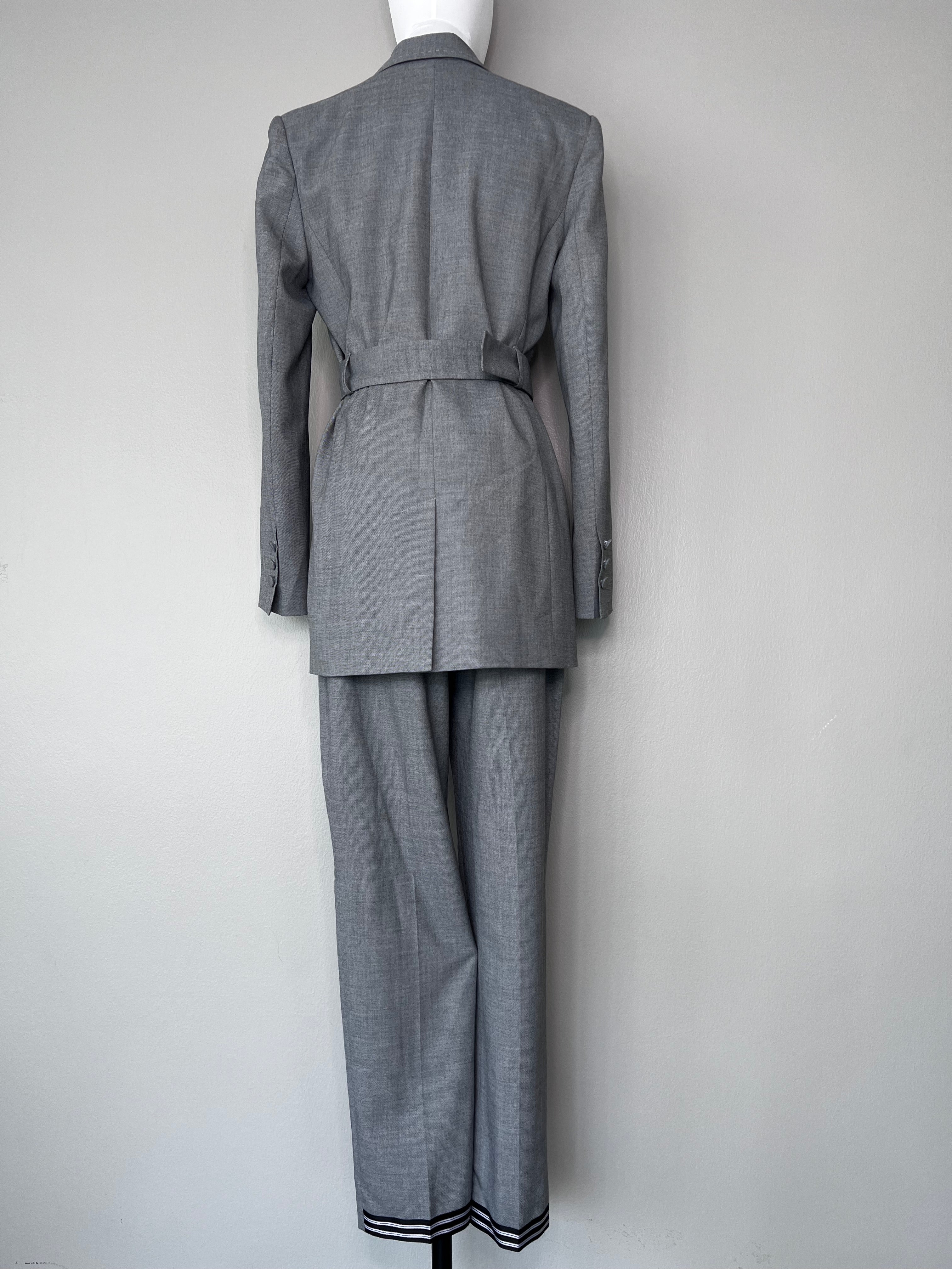 Grey oversized long blazer with dress pants set - CLAUDIE PIERLOT