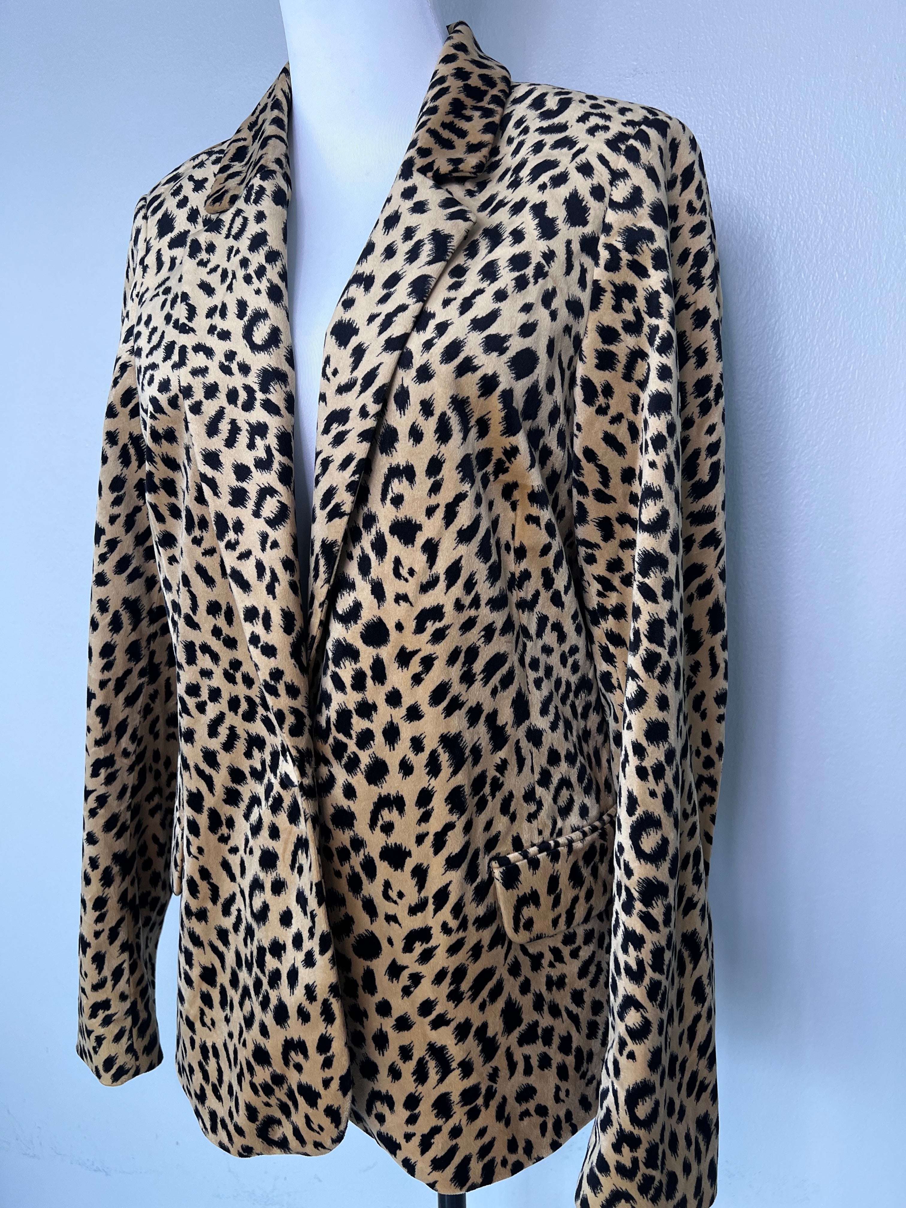 Leopard print single button blazer - SCOTCH&SODA