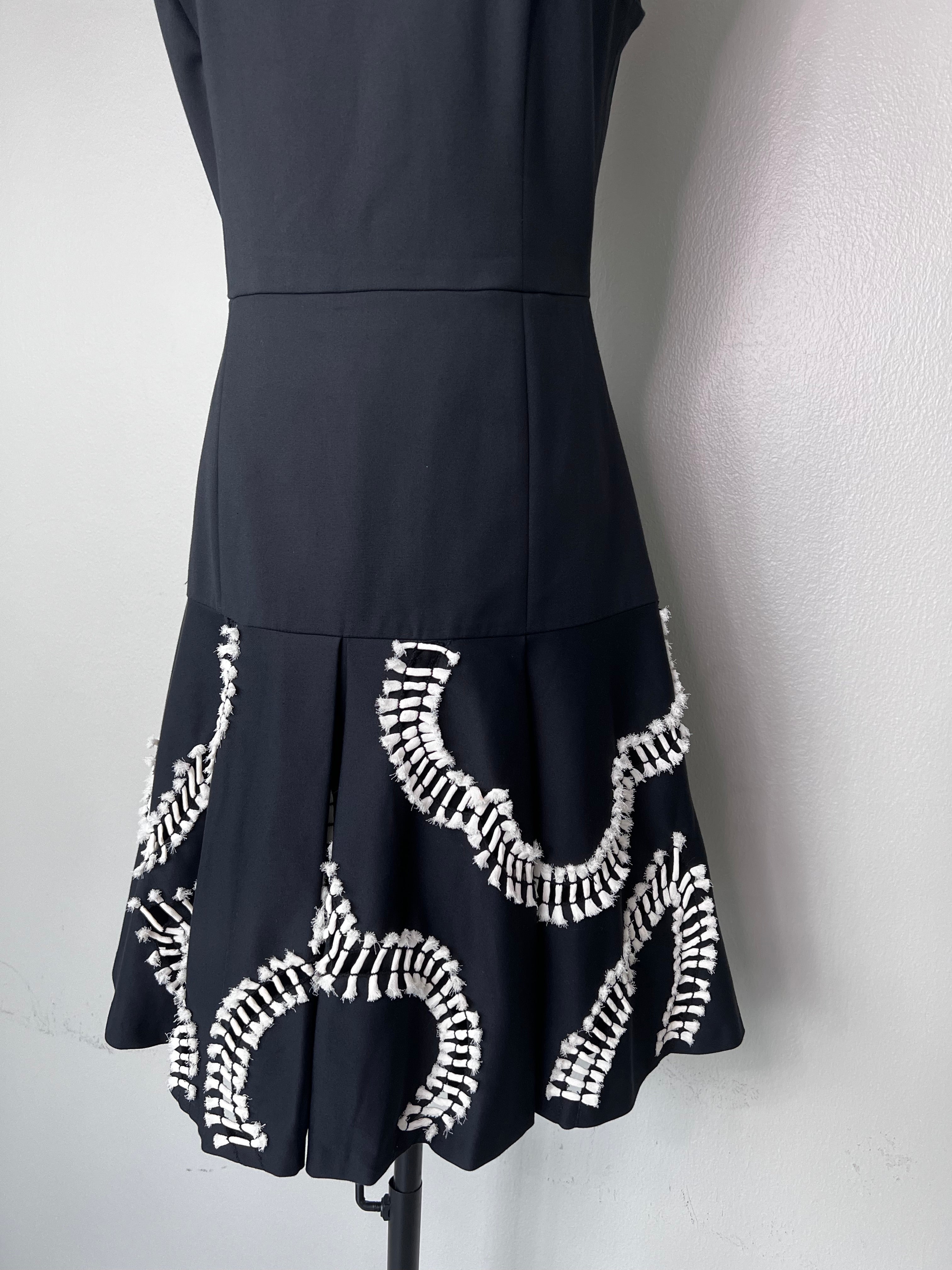 Short black A line dress with white detailing - SACHIN + BABI