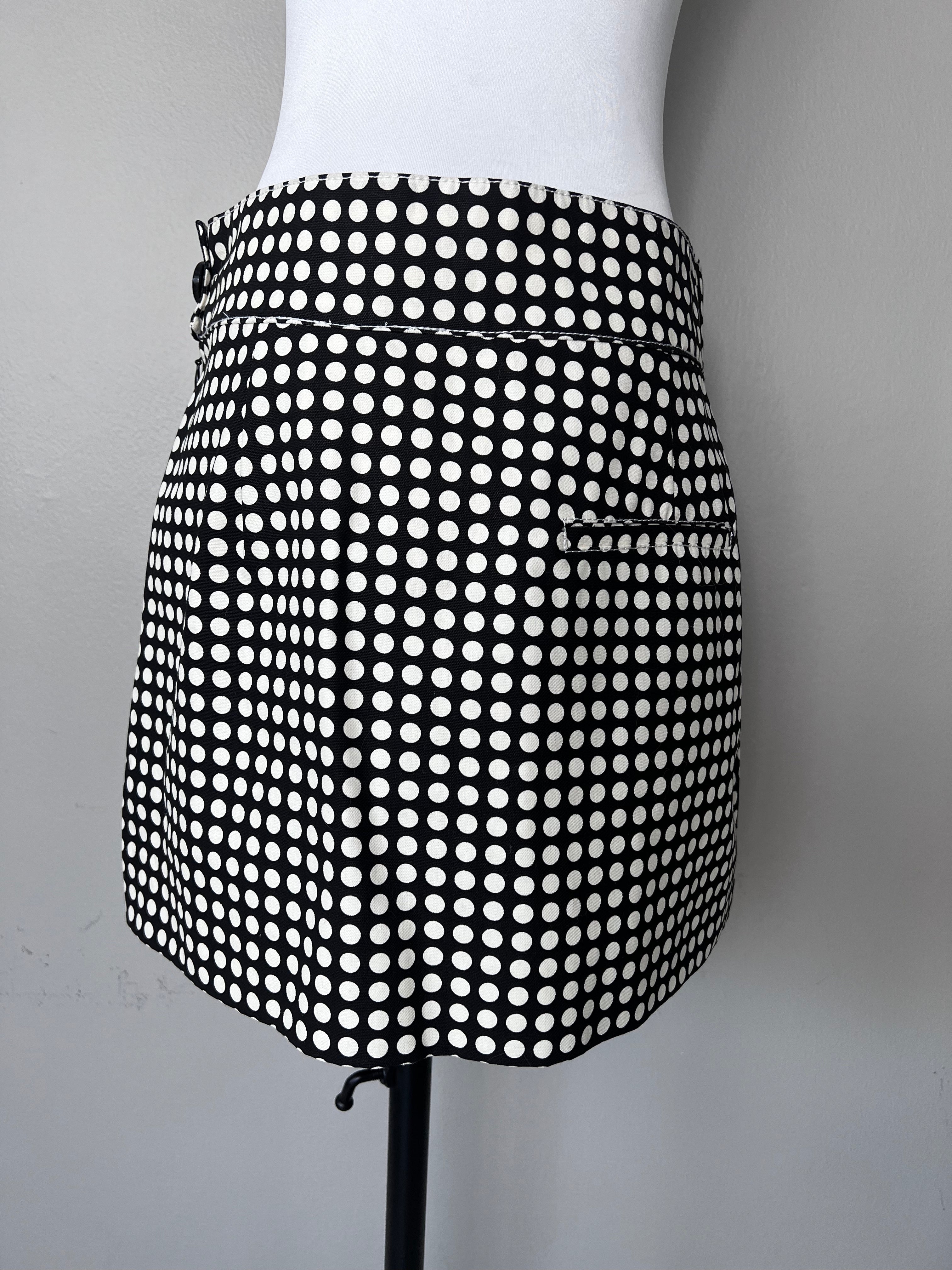 Black & white polka dots mini skirt - ZARA
