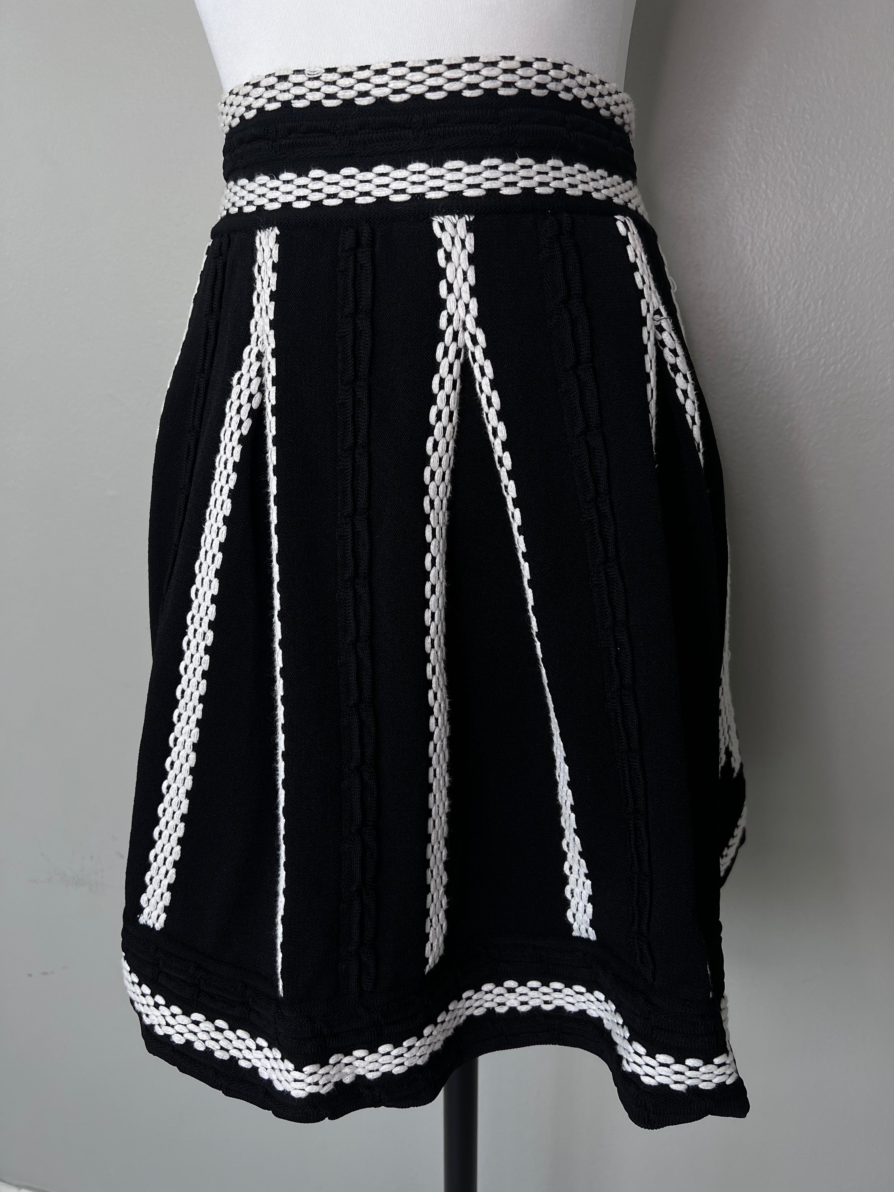 Black & white pattern mini skirt - MAJE