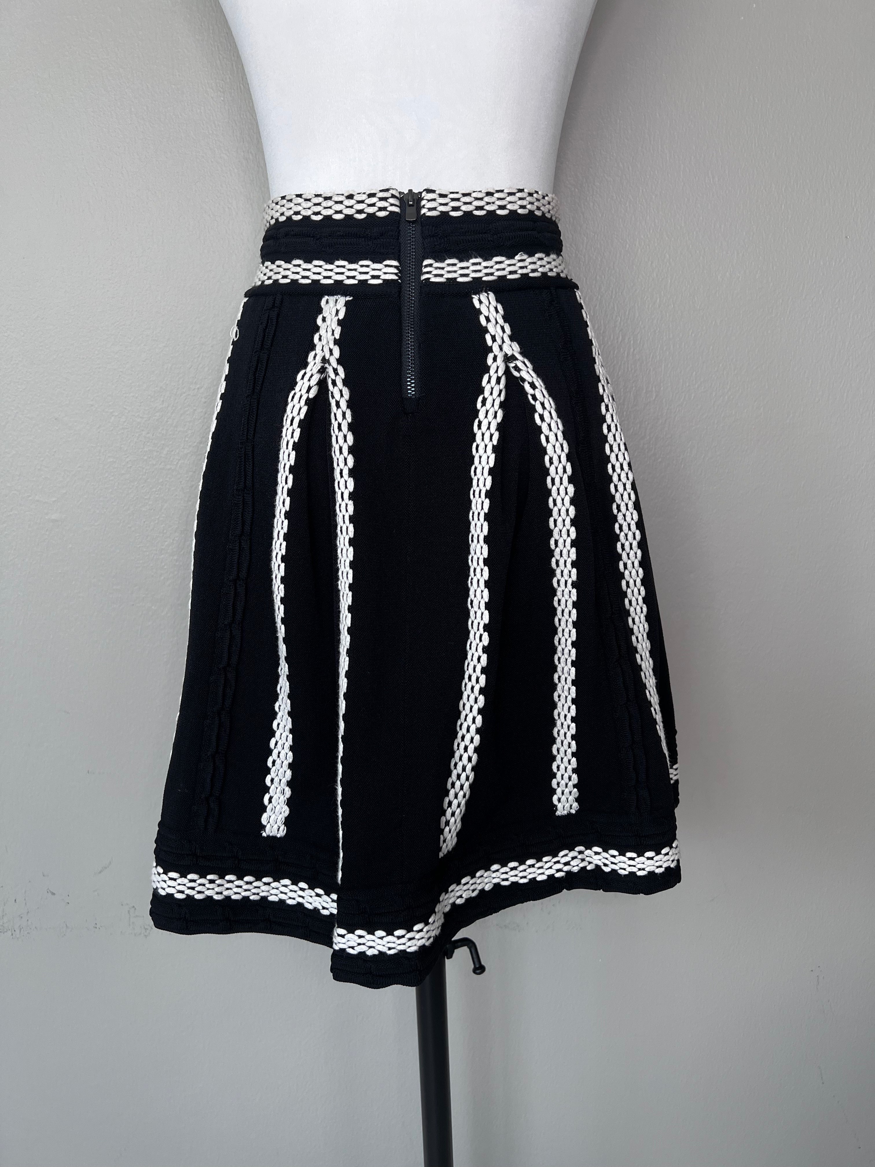 Black & white pattern mini skirt - MAJE