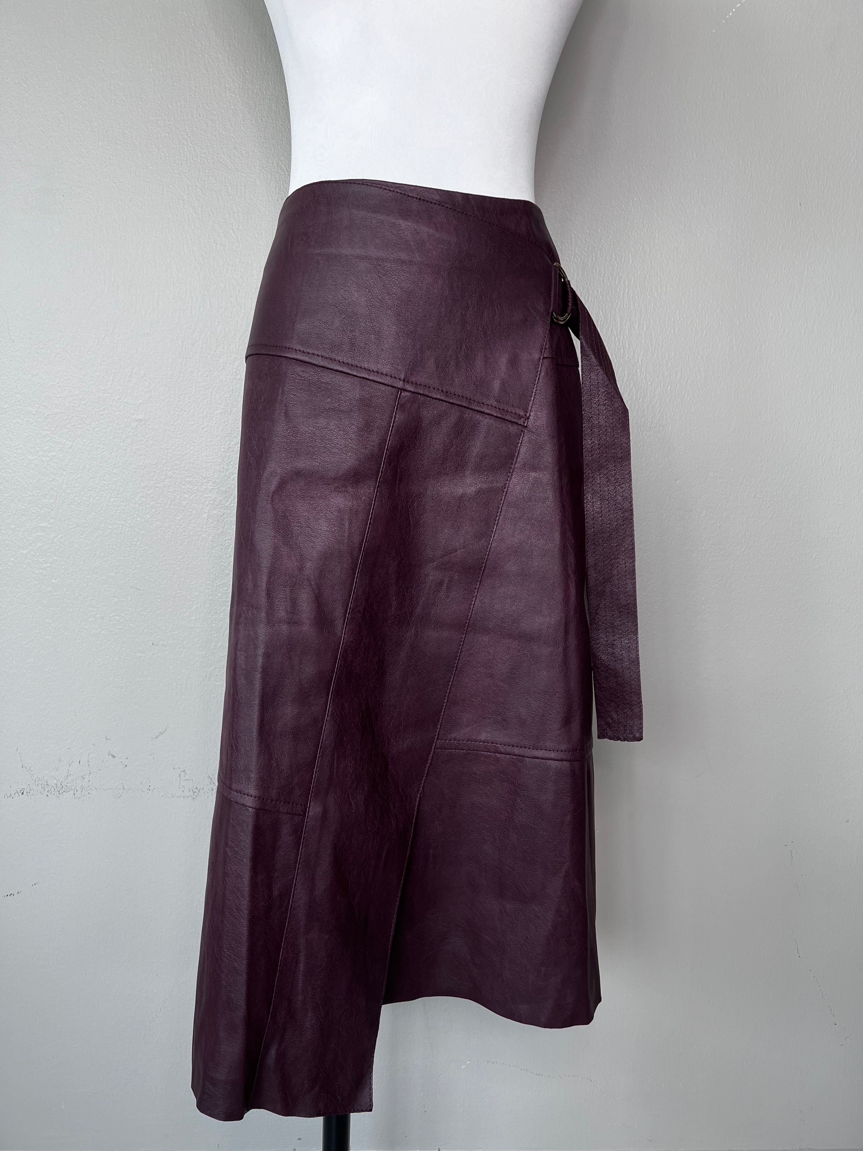 Asymmetric leather skirt - KAREN MILLEN