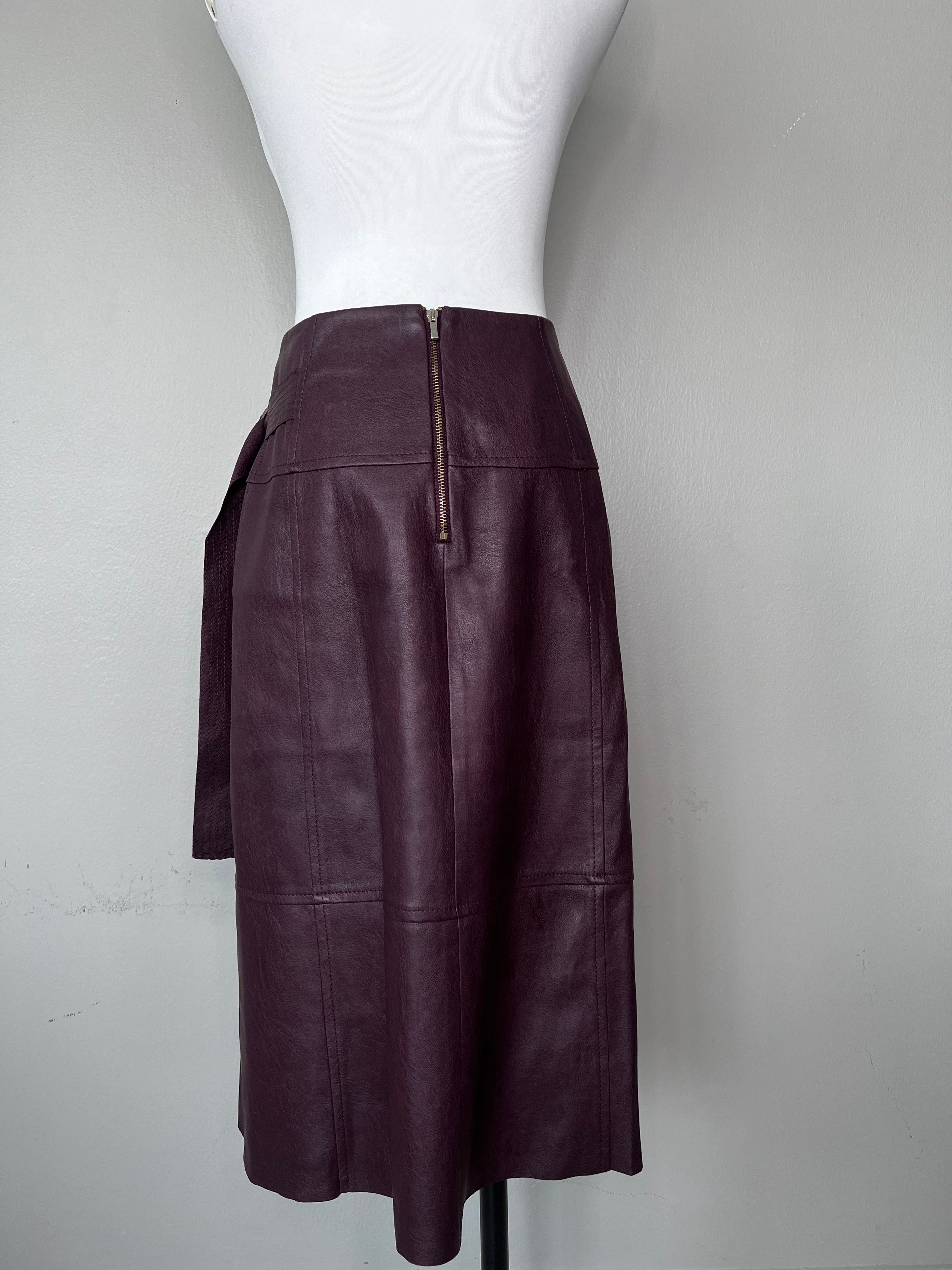 Asymmetric leather skirt - KAREN MILLEN