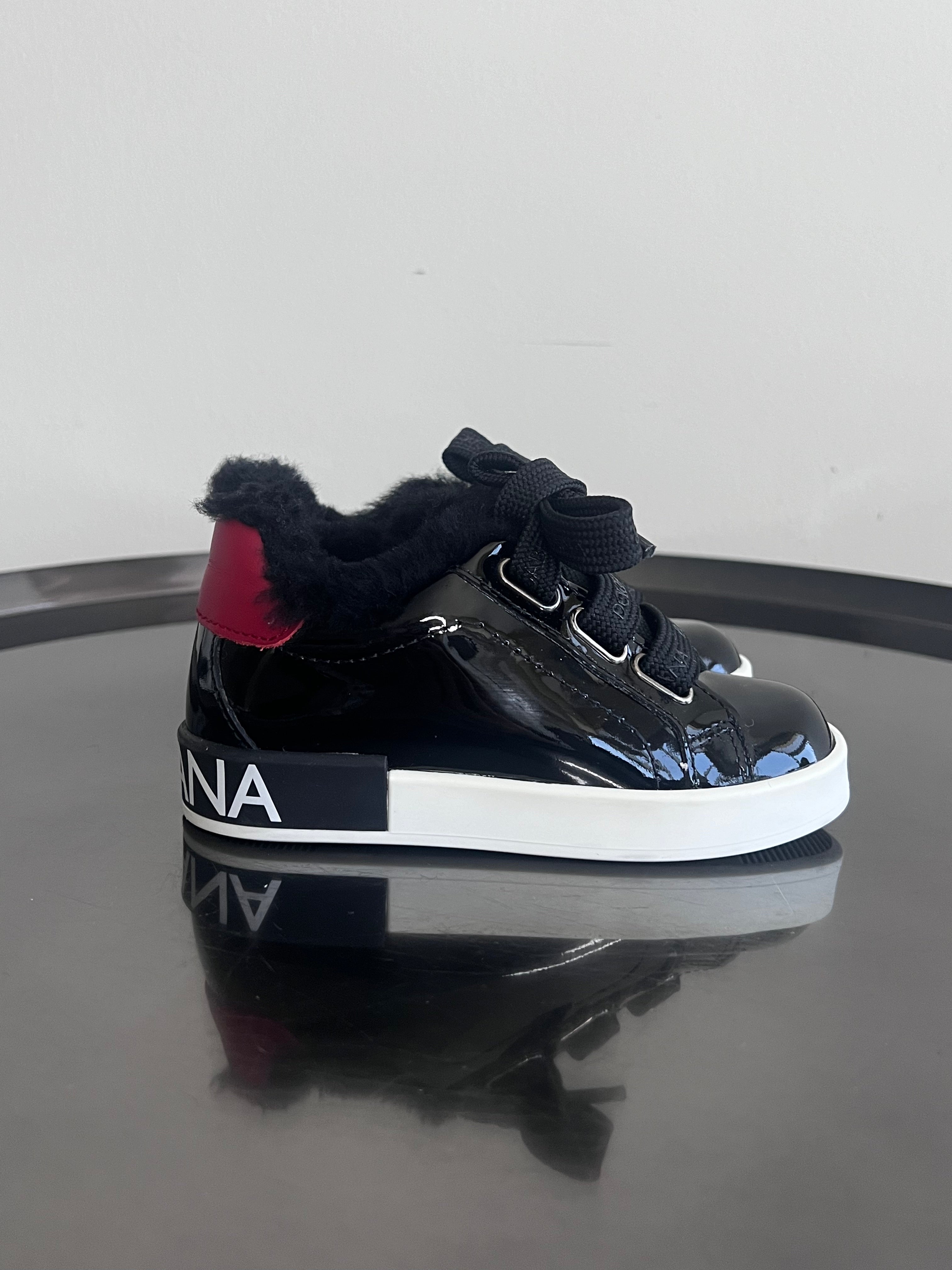 Black Portofino Patent Leather Sneakers Kids- Dolce & Gabbana