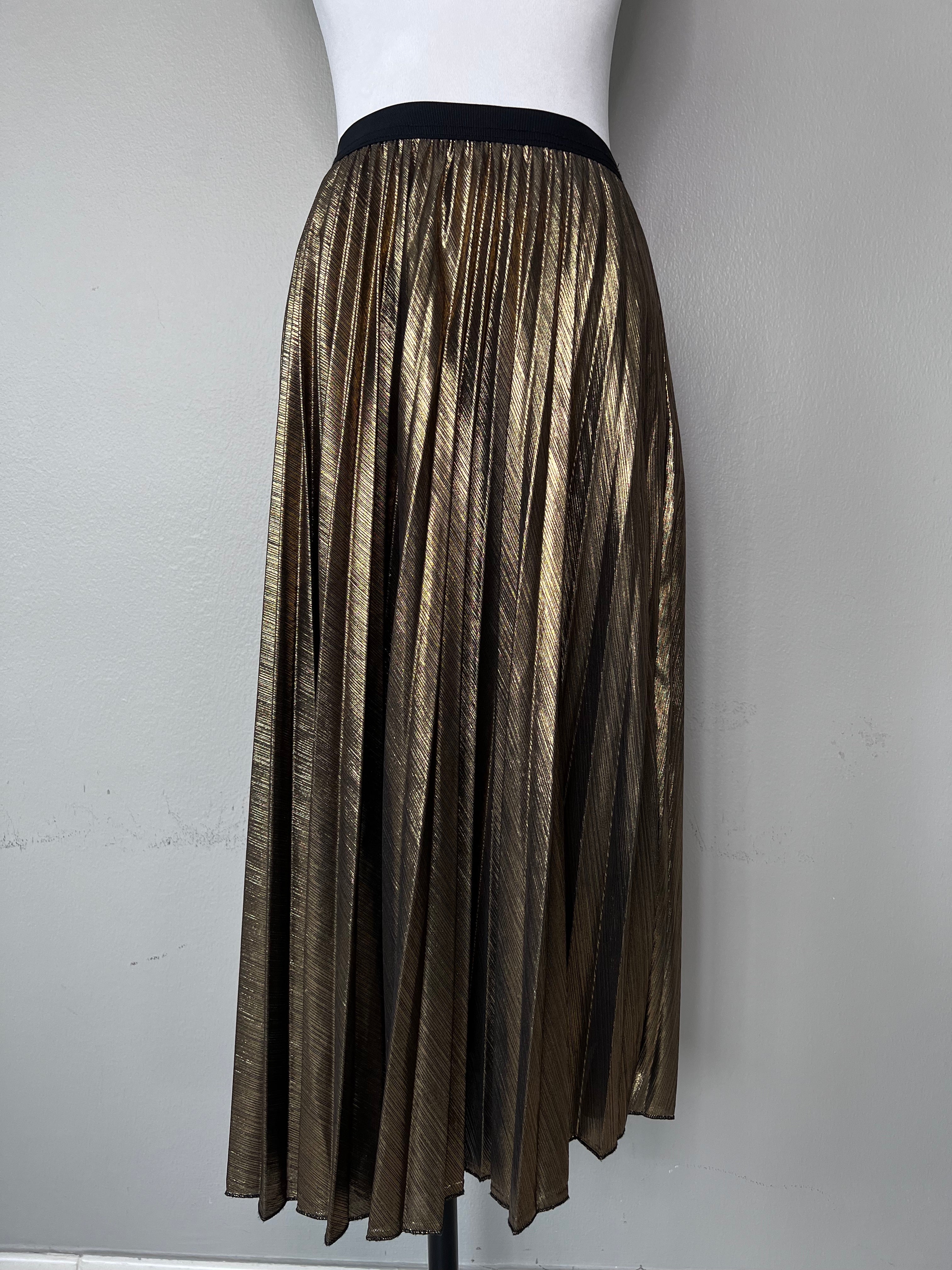 pleated gold midi skirt - JS Millenium
