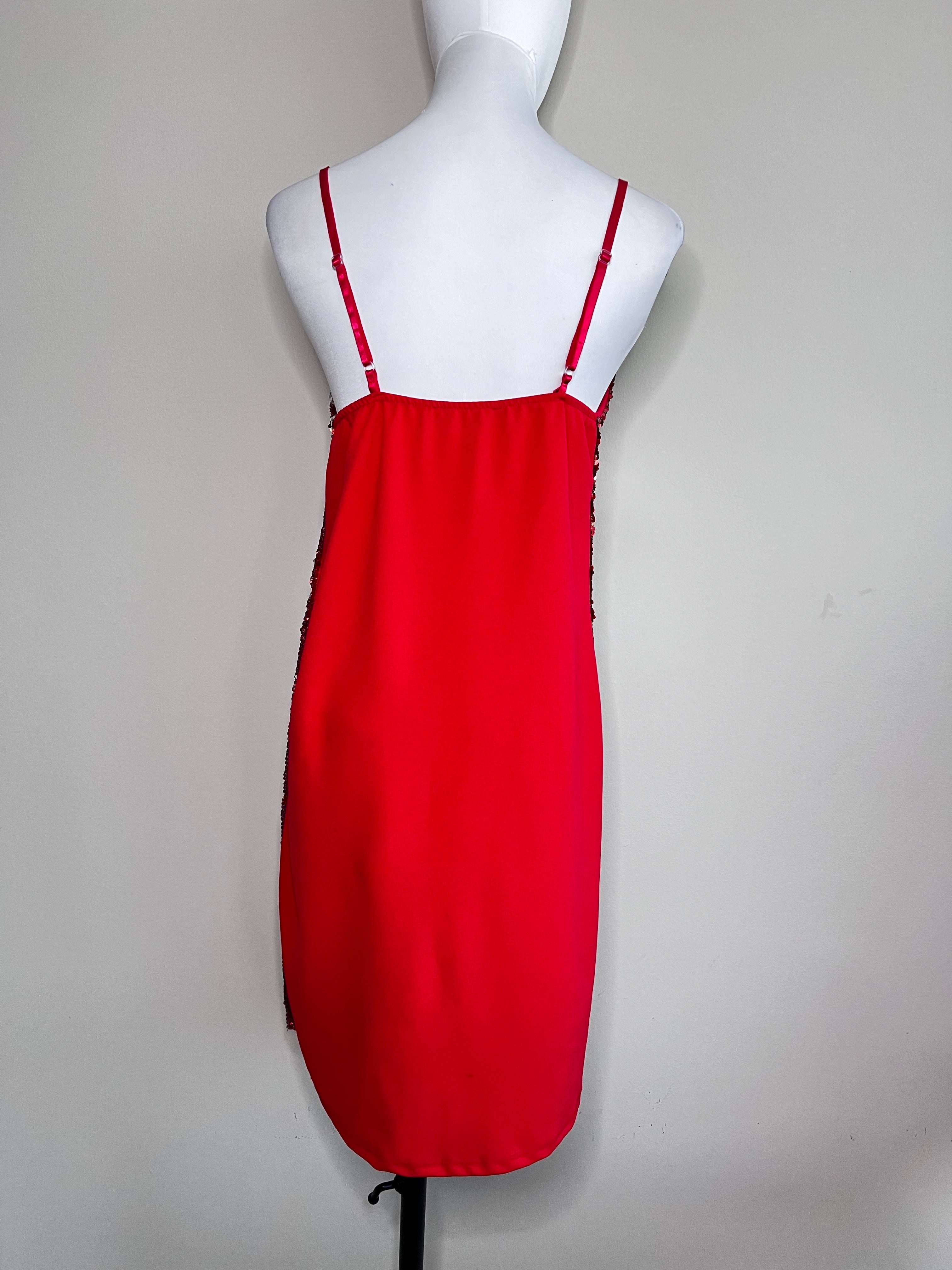 Red Sequenced embelished Rosso mini dress - PIAZA ITALIA