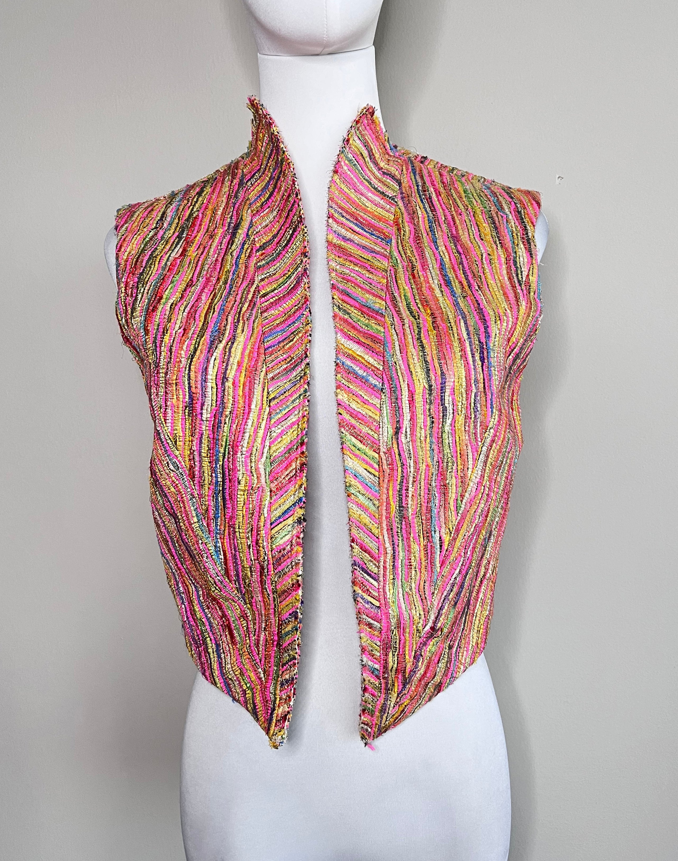 Multi color vintage knitted vest - CAROLINE SEIKALY