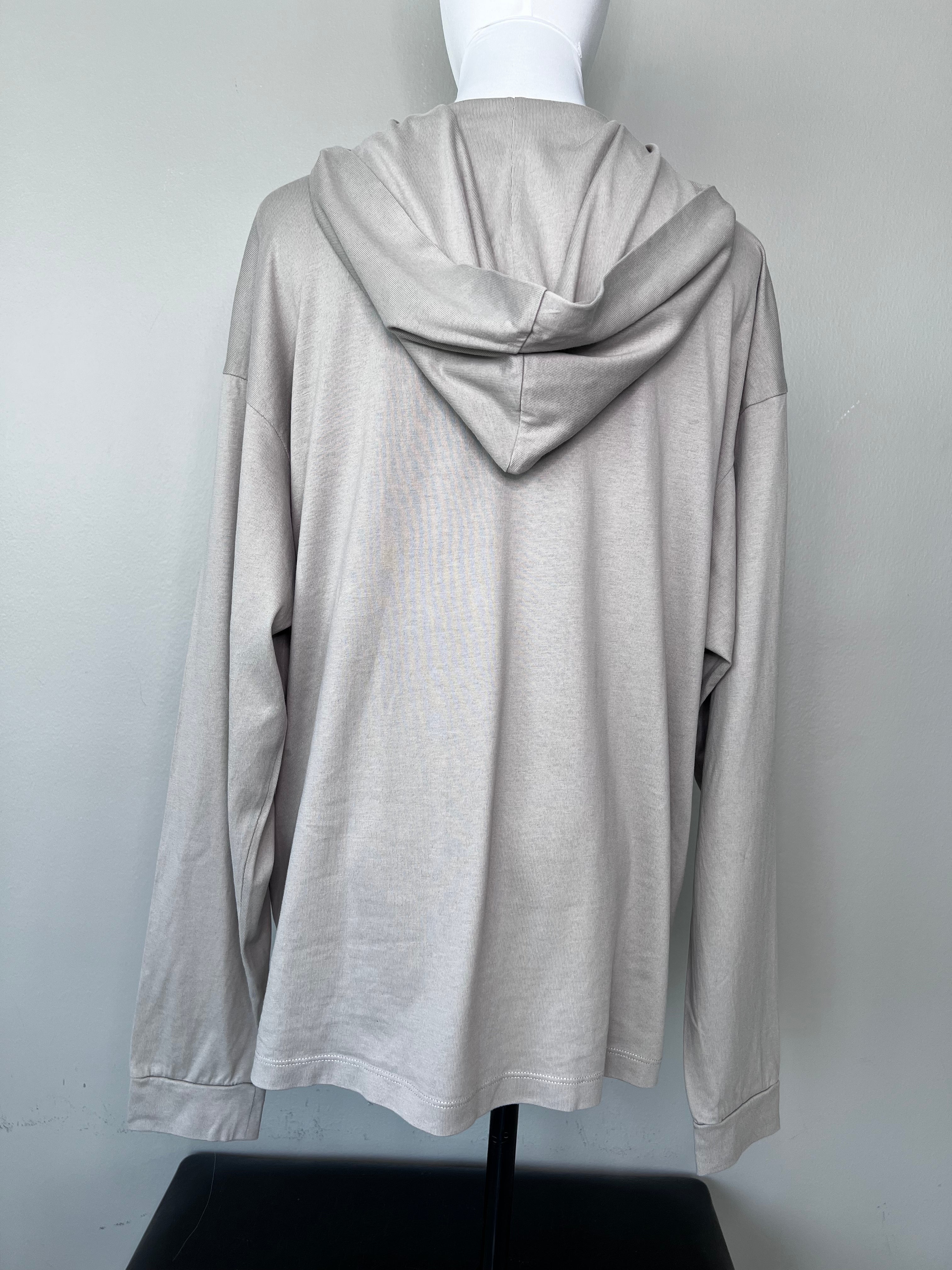 Grey plain thin sweater with hood - PANGAIA