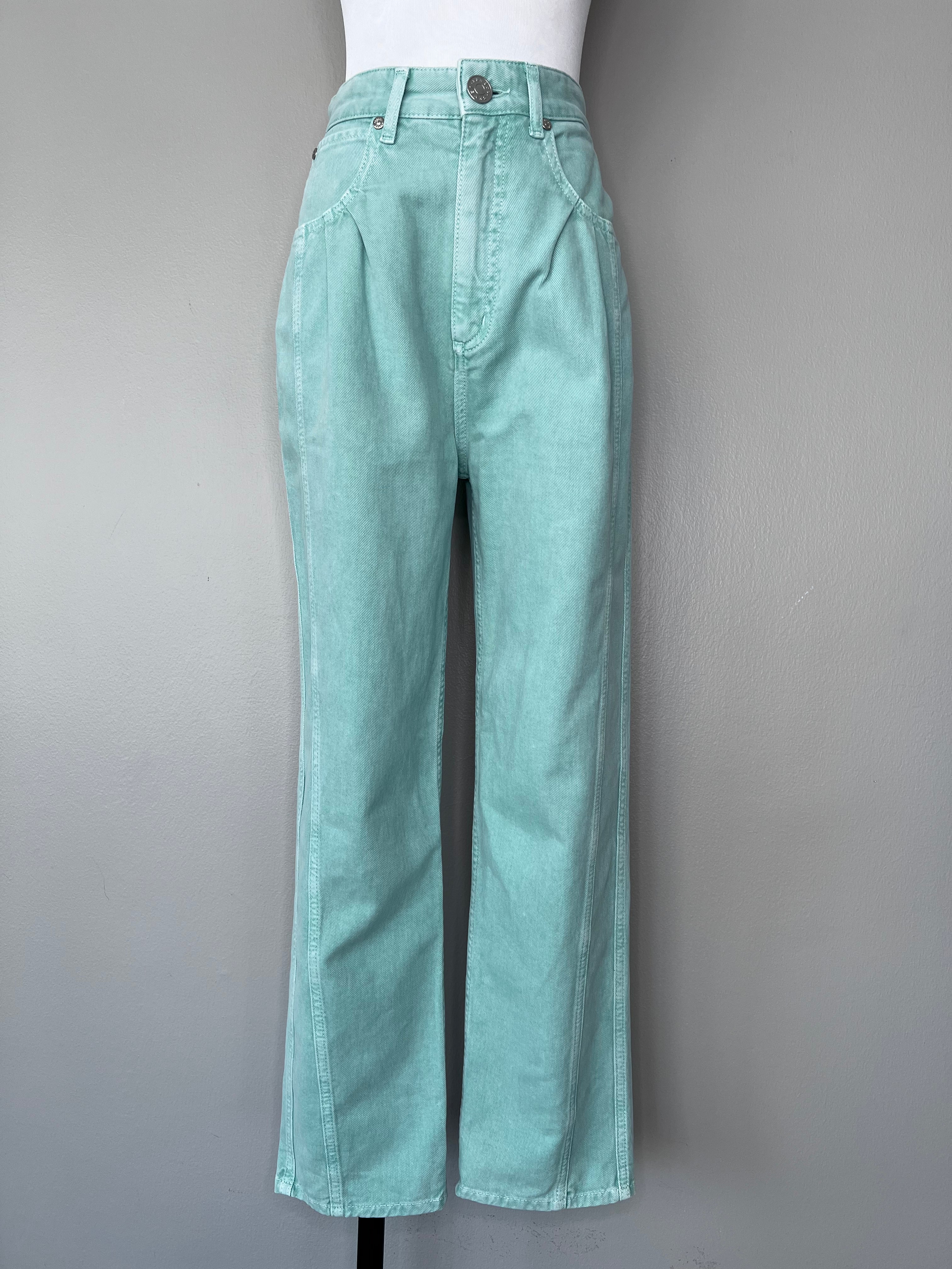 green double-lined straight-legged jeans - SANDRO