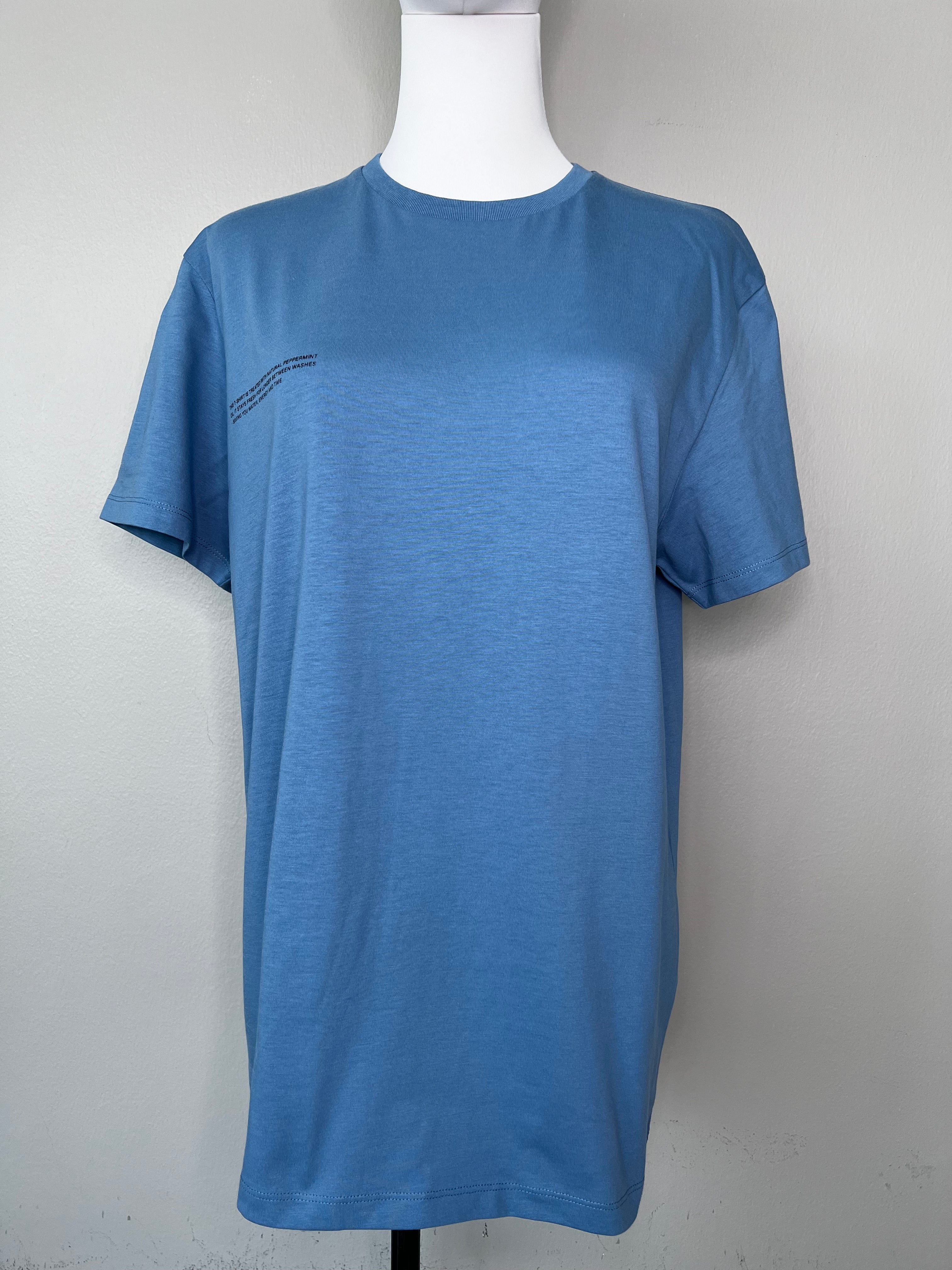 Greyish blue plain short sleeve shirt - PANGAIA