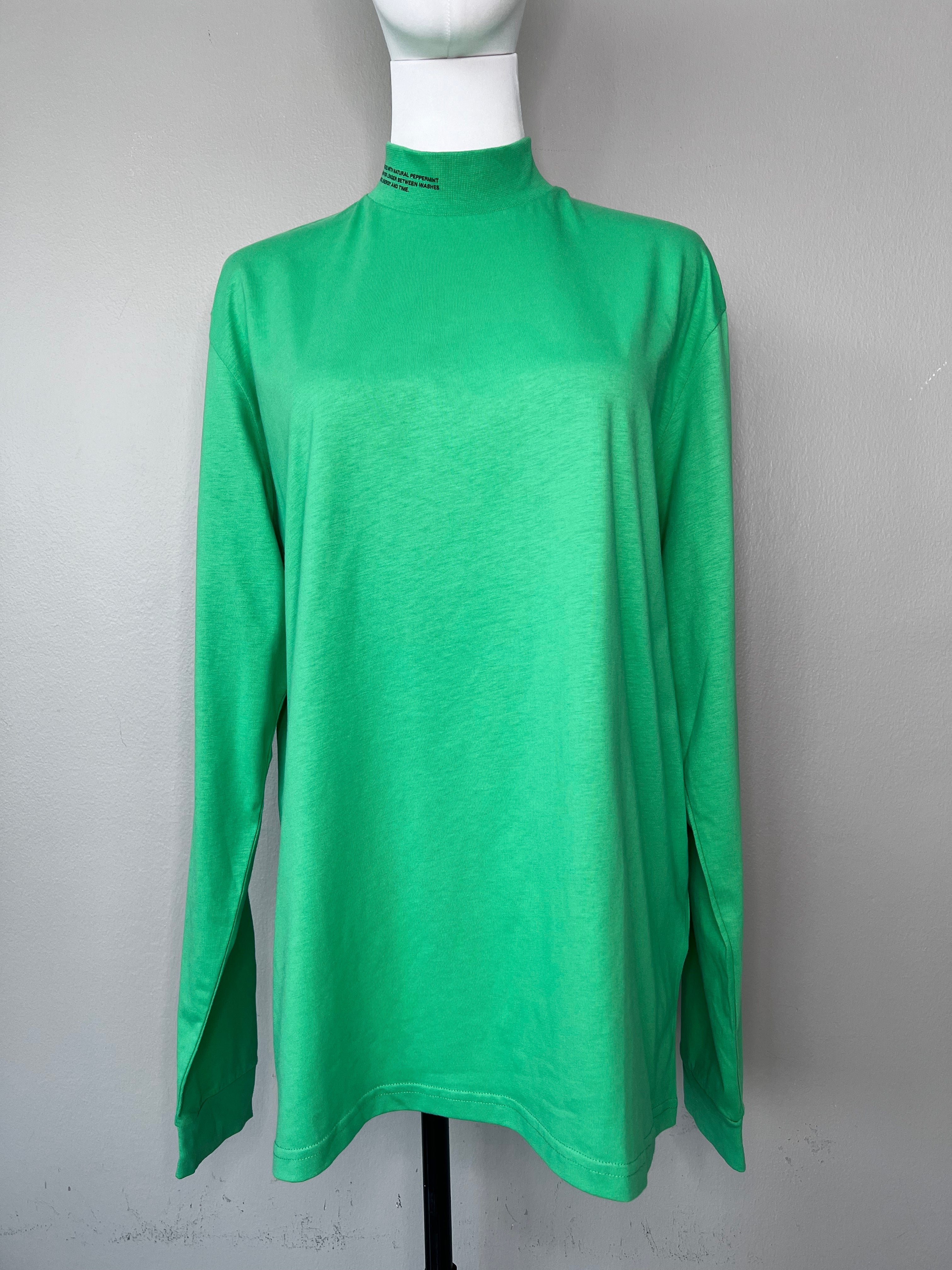 Green plain turtle-neck  longsleeve shirt - PANGAIA