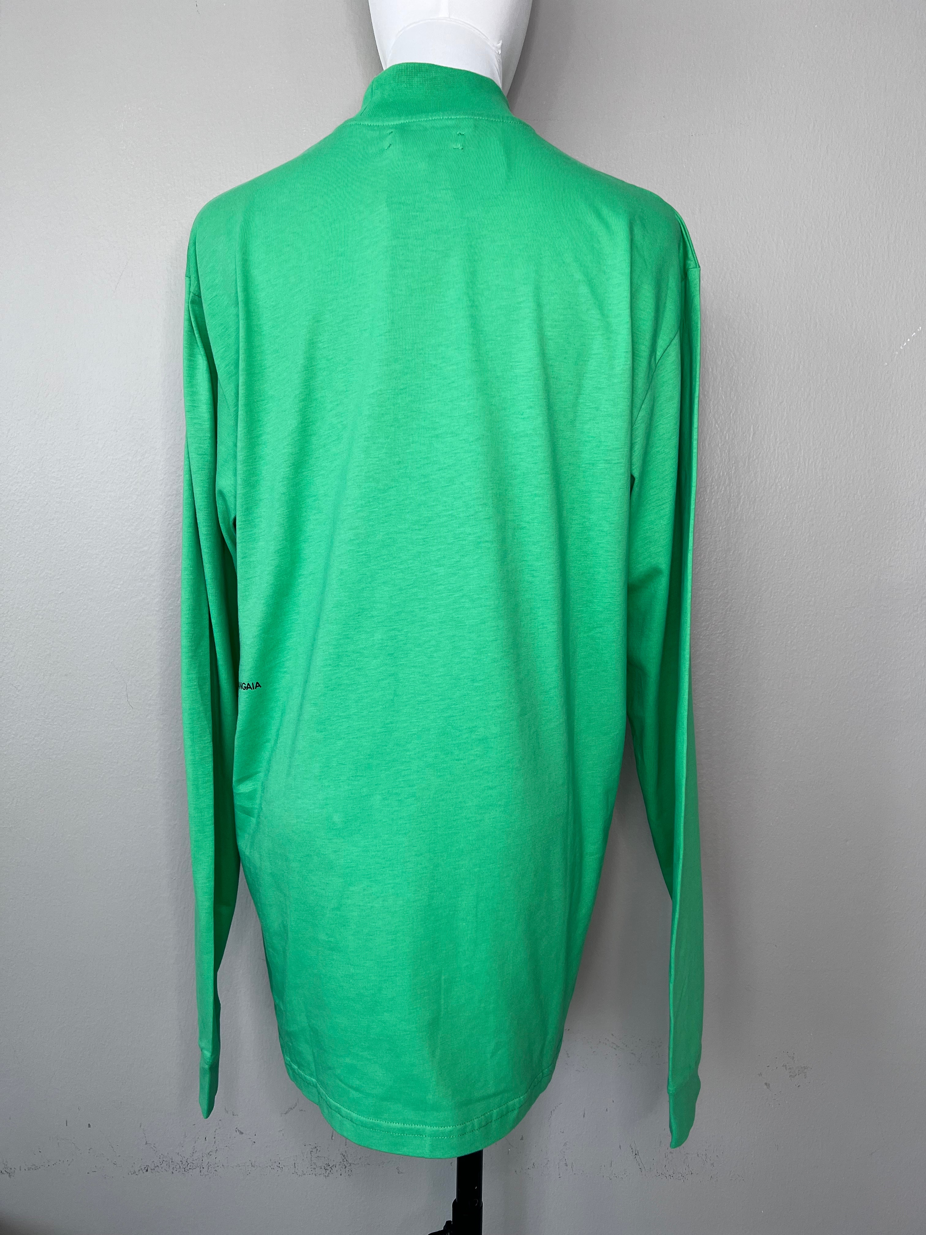 Green plain turtle-neck  longsleeve shirt - PANGAIA