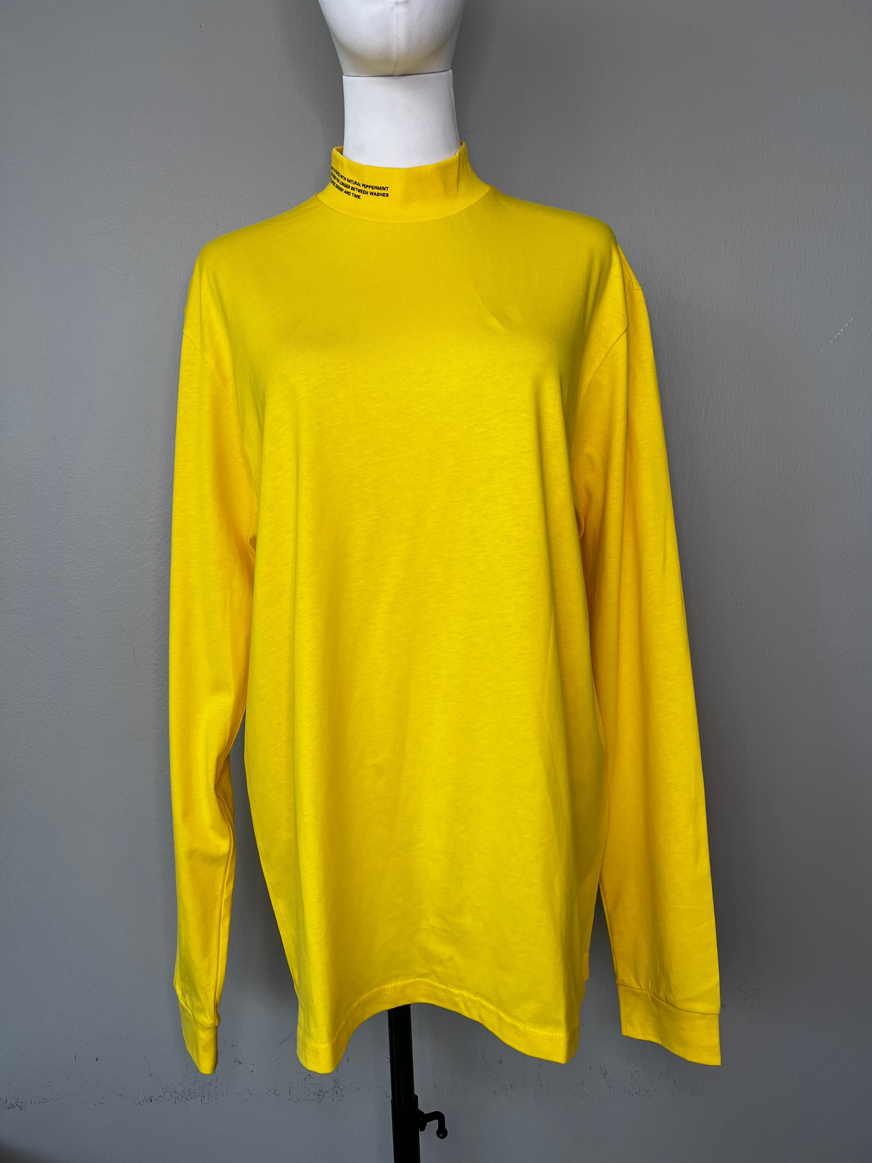 Yellow plain turtle-neck longsleeve shirt - PANGAIA