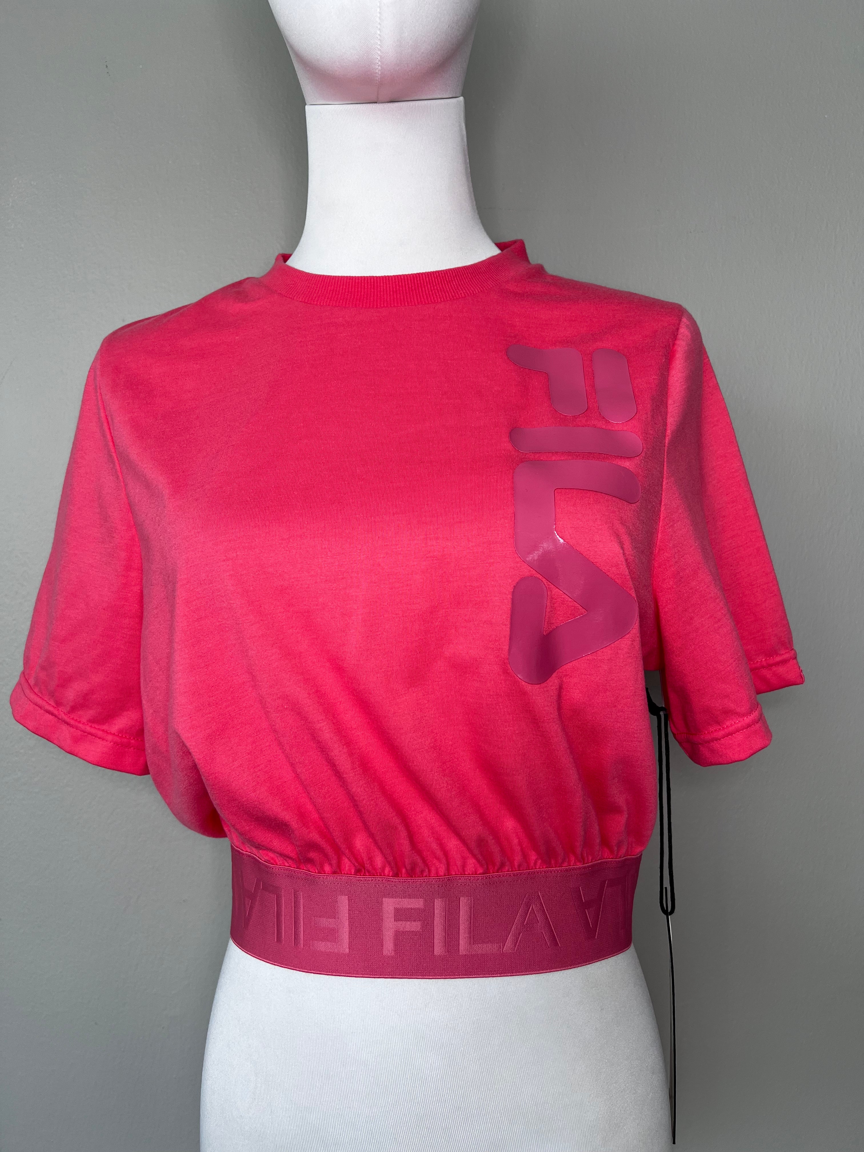 Pink elasticized t-shirt - FILA
