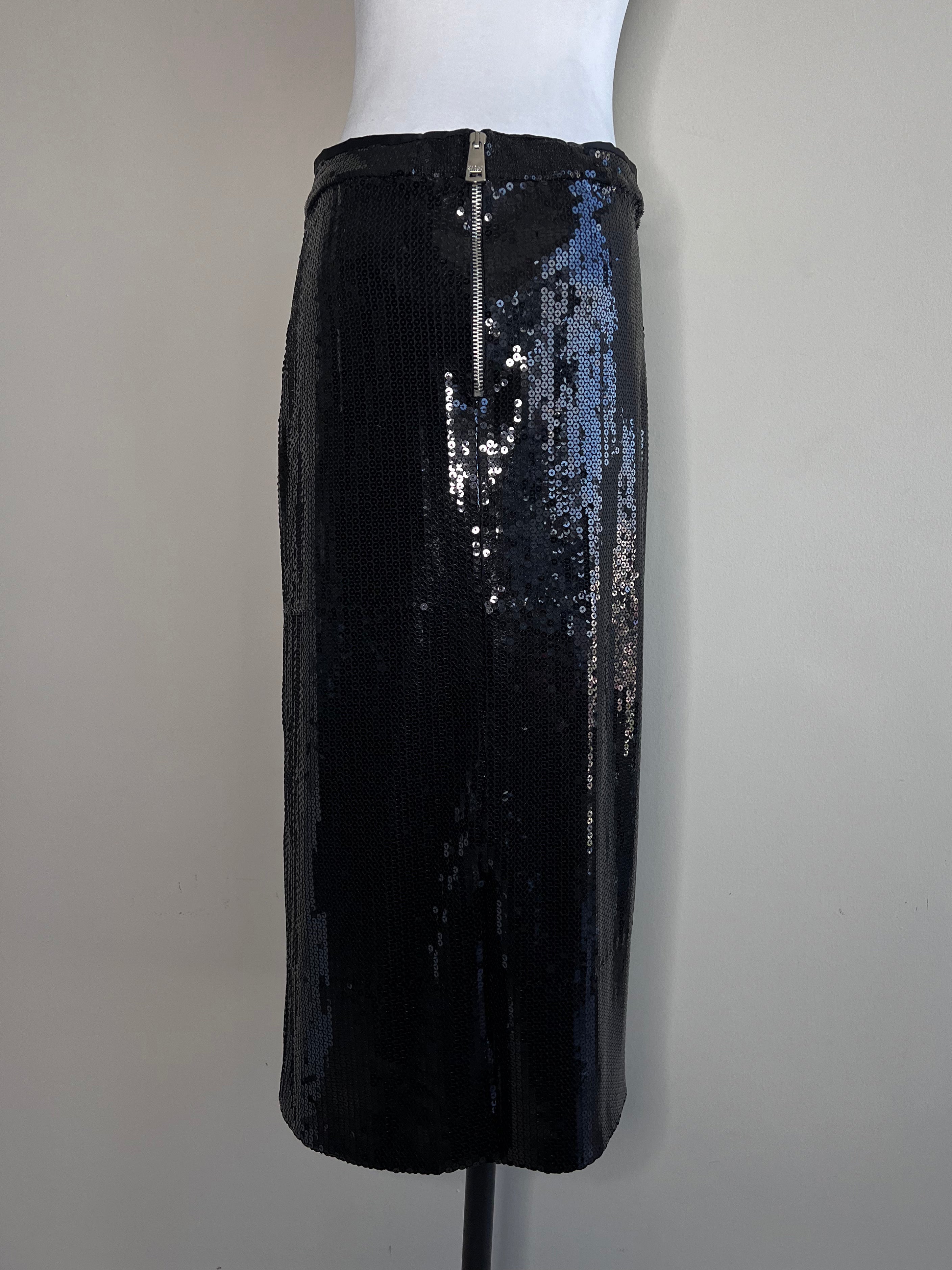 Black sequin midi skirt - MARCOBOLOGNA