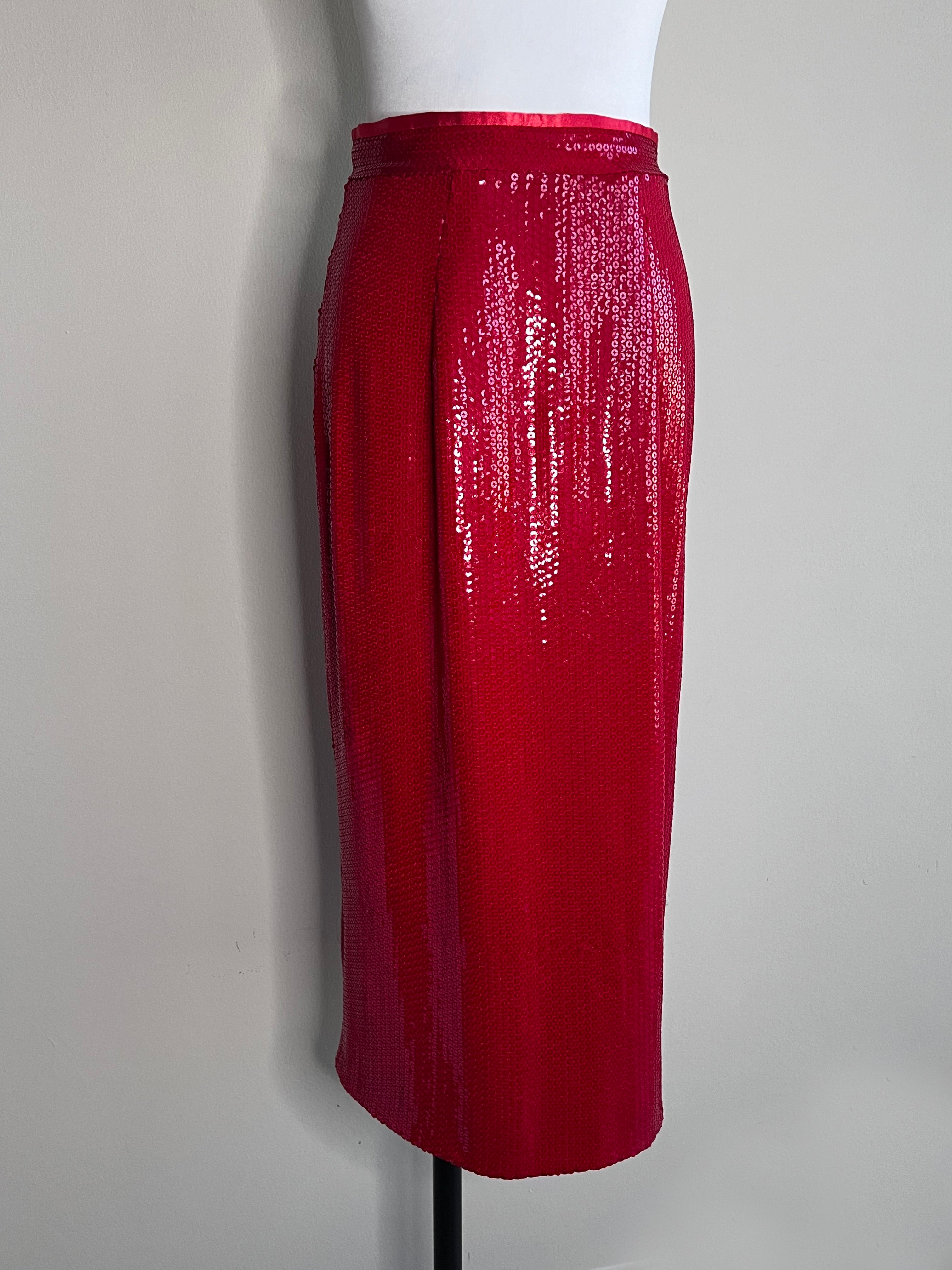 Red sequin midi skirt - MARCOBOLOGNA