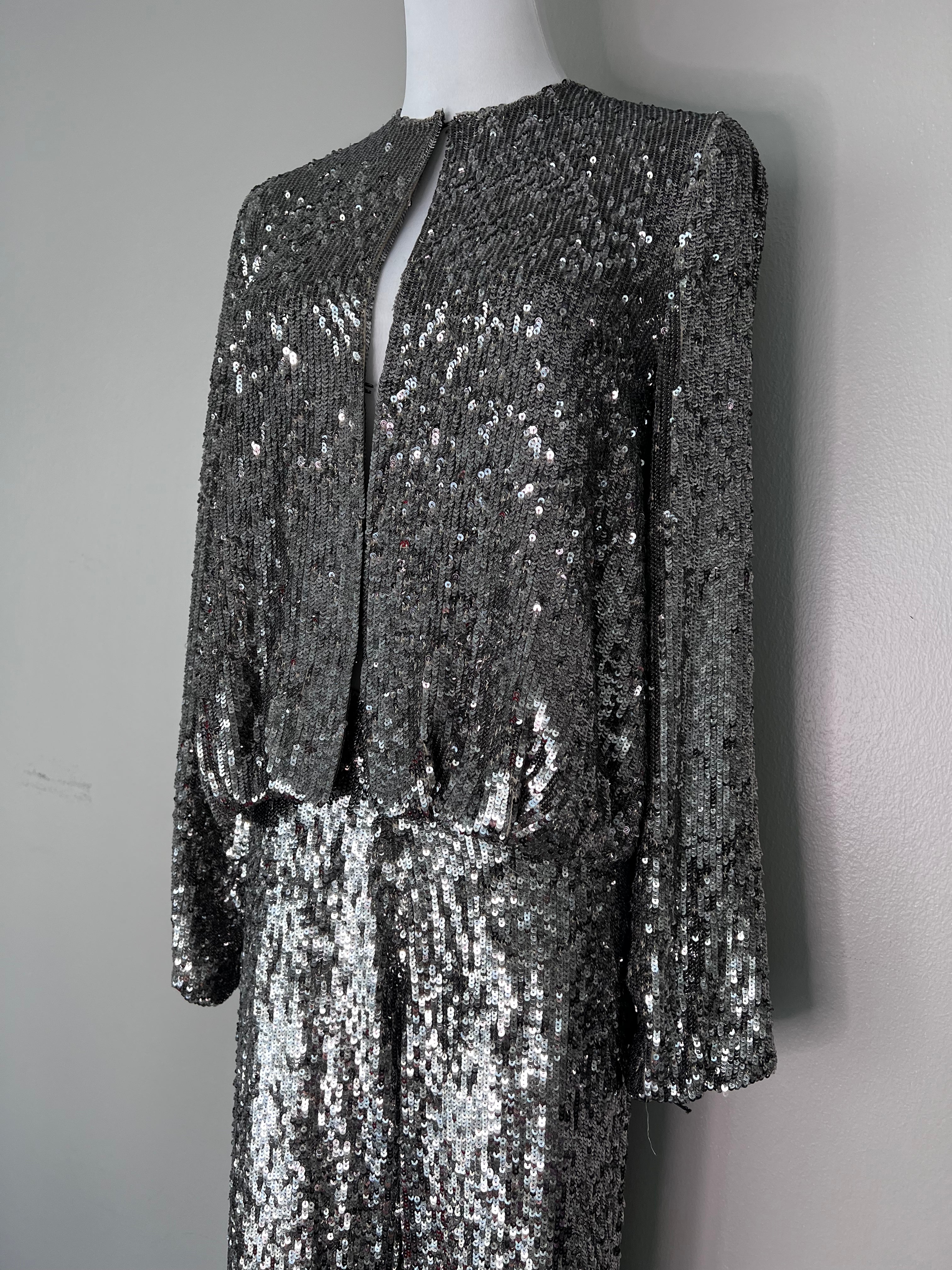 A set of Silver embellished sequin - ALEXIS