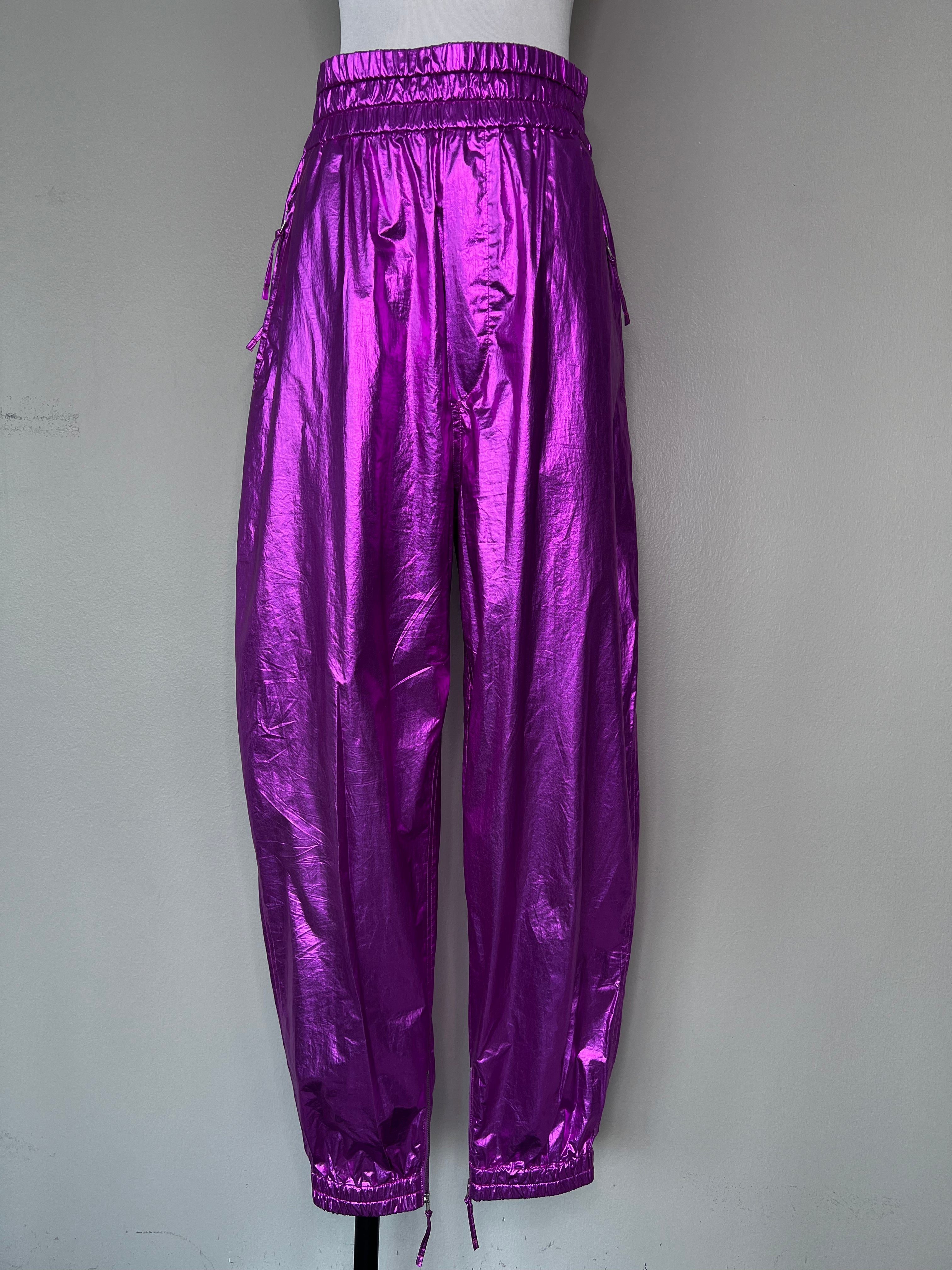 Metal tech Purple jogger pants with zippers - ISABEL MARANT