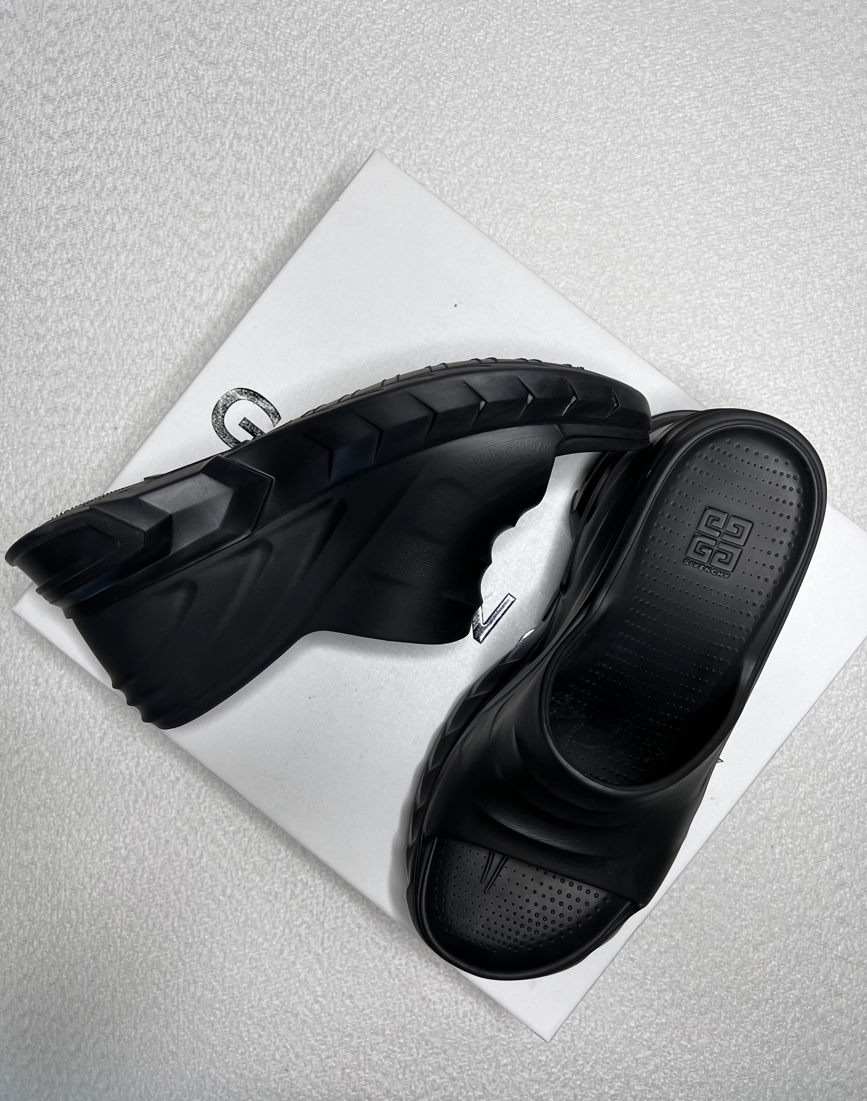 Black Marshmallow Slider Wedge Sandals - GIVENCHY