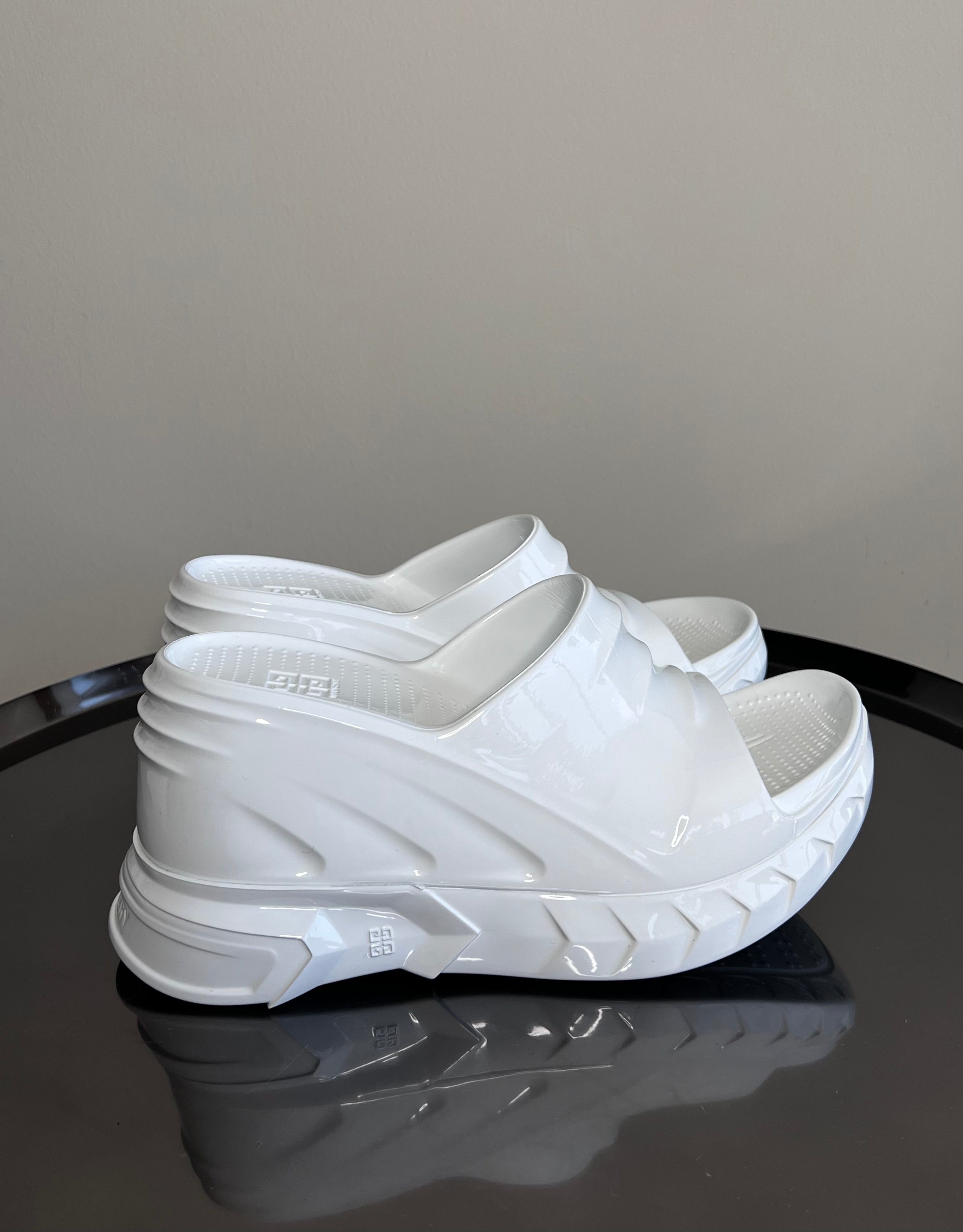 White Marshmallow Slider Wedge Sandals - GIVENCHY