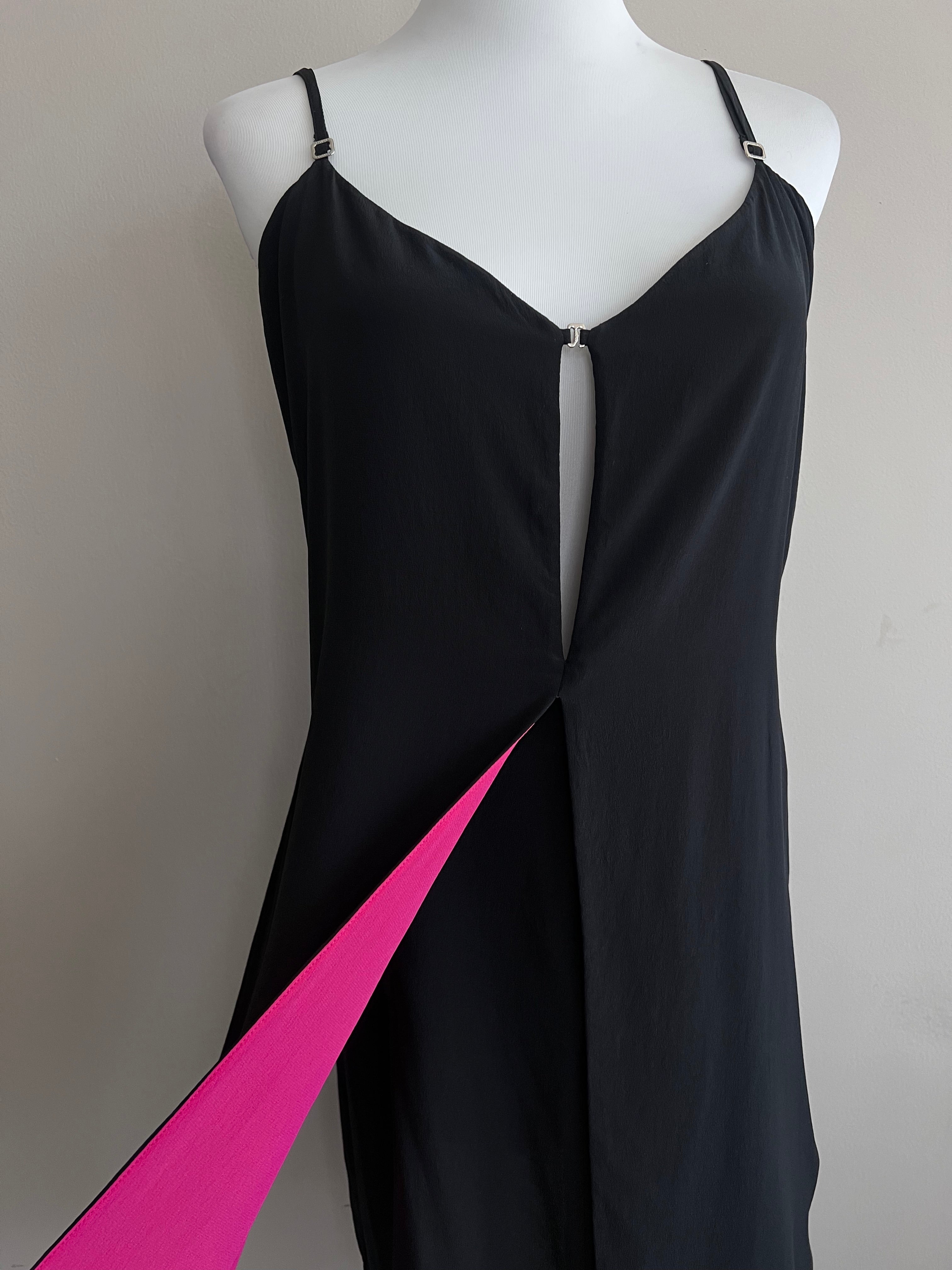 Black Pink Draped slip dress - LA PERLA