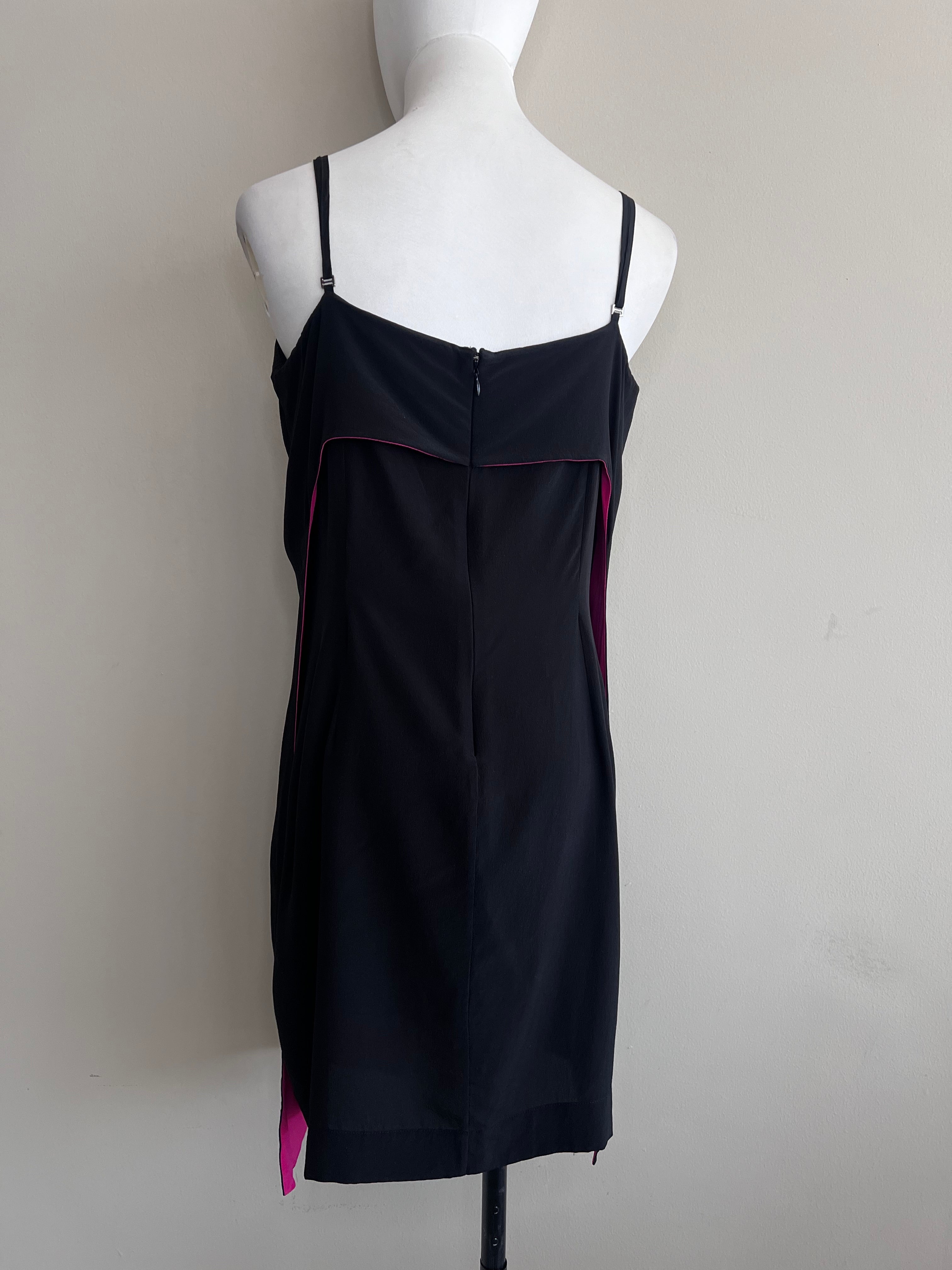 Black Pink Draped slip dress - LA PERLA