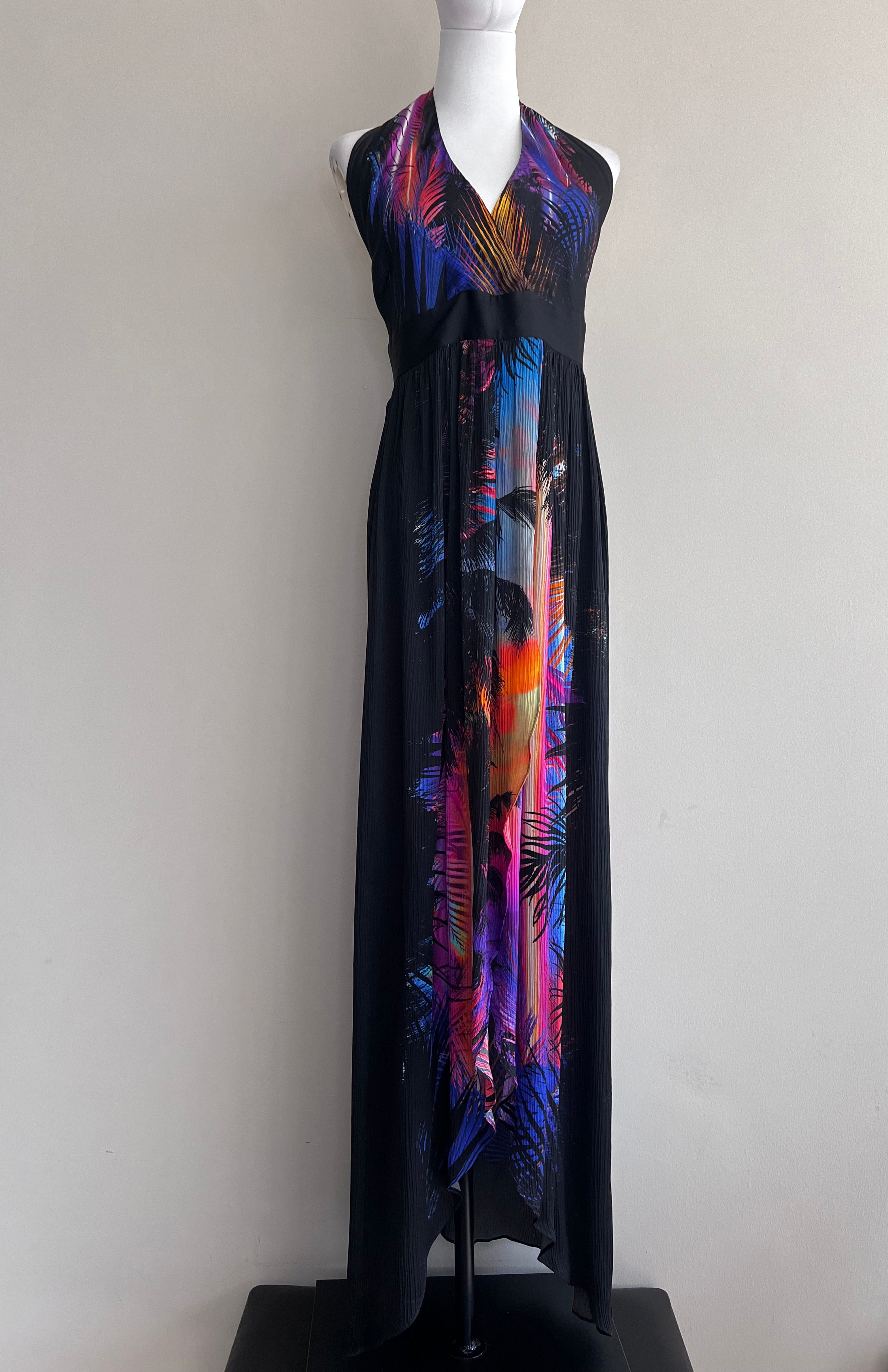 Multicolor print halter neck Silk dress - BALMAIN