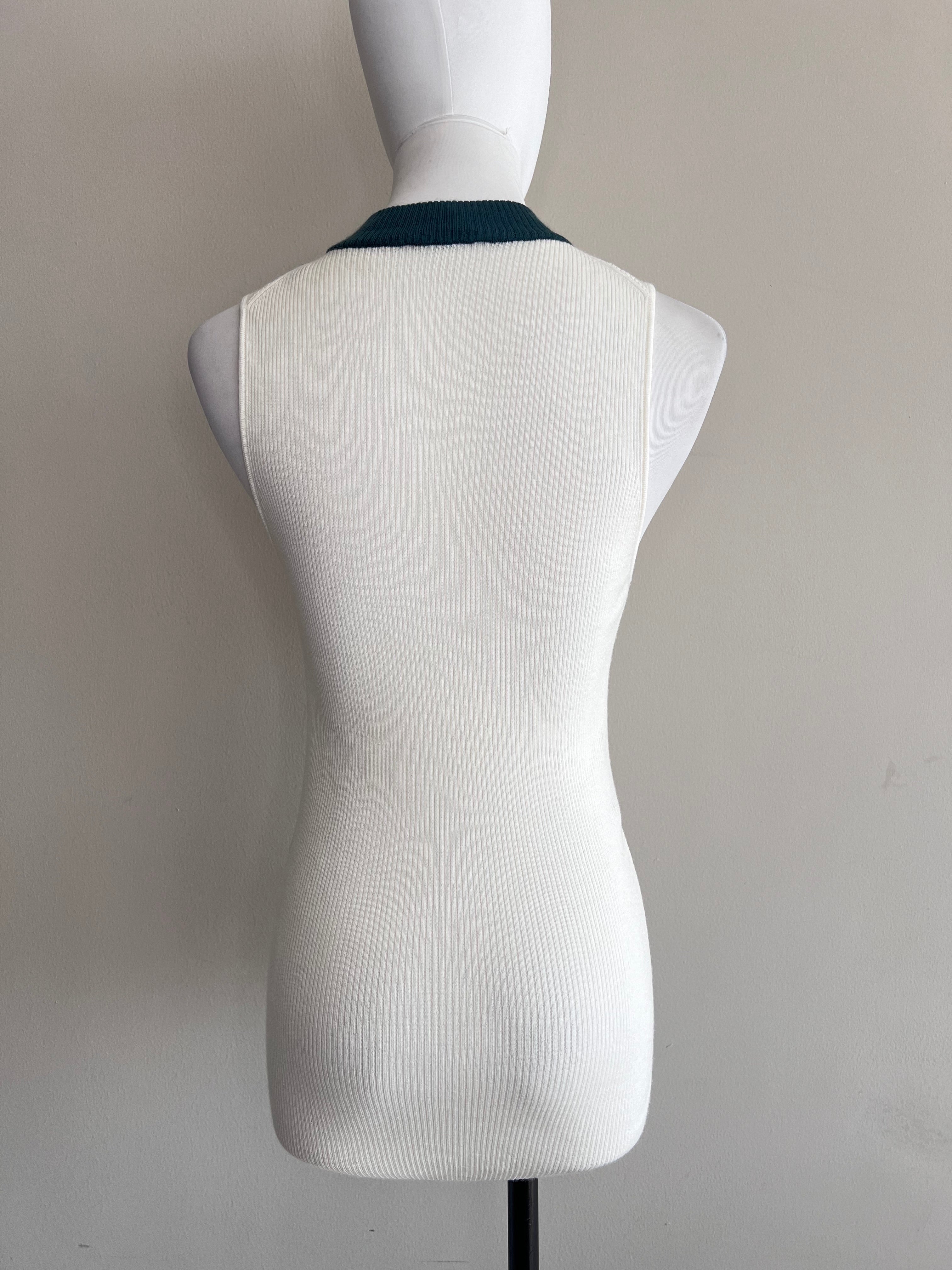 White Basic ribbed knitted bodycon top - MISSONI
