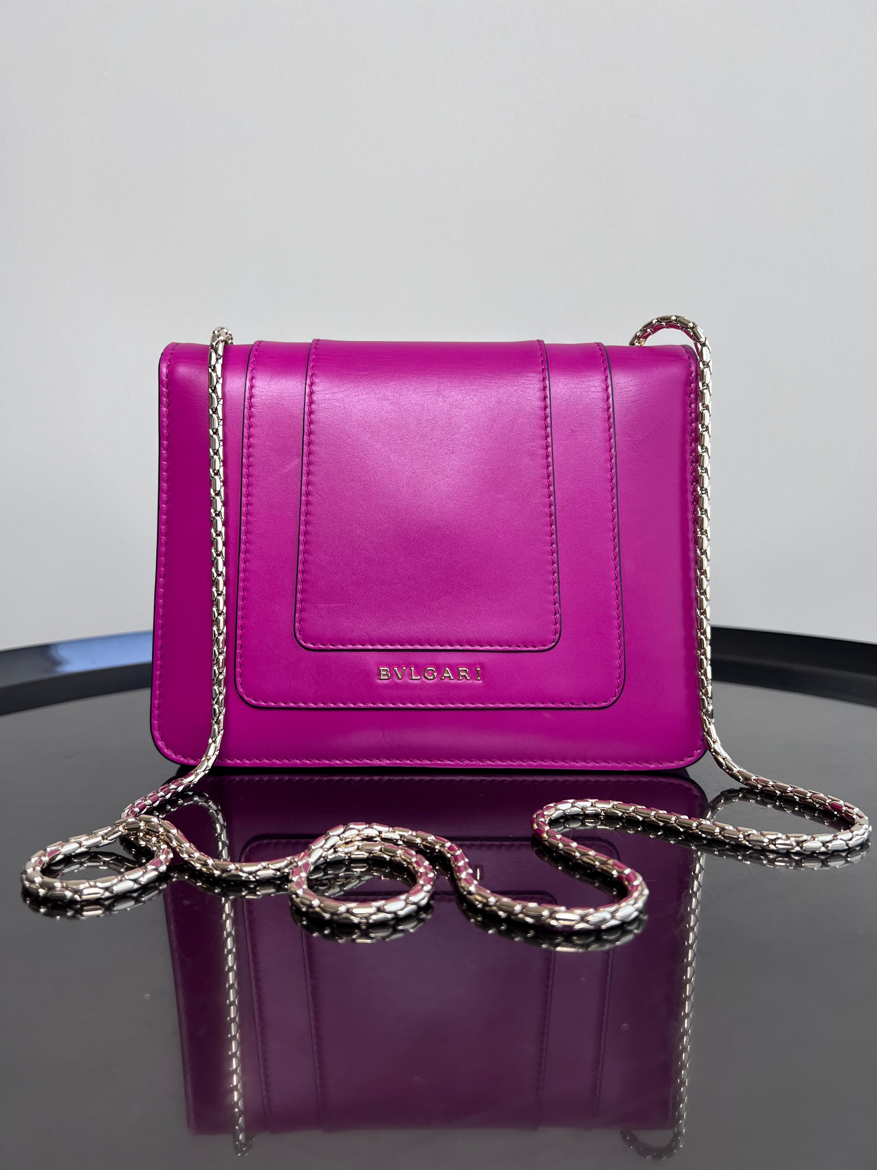 Serpenti Forever small crossbody bag in Purple Pink - BVLGARI