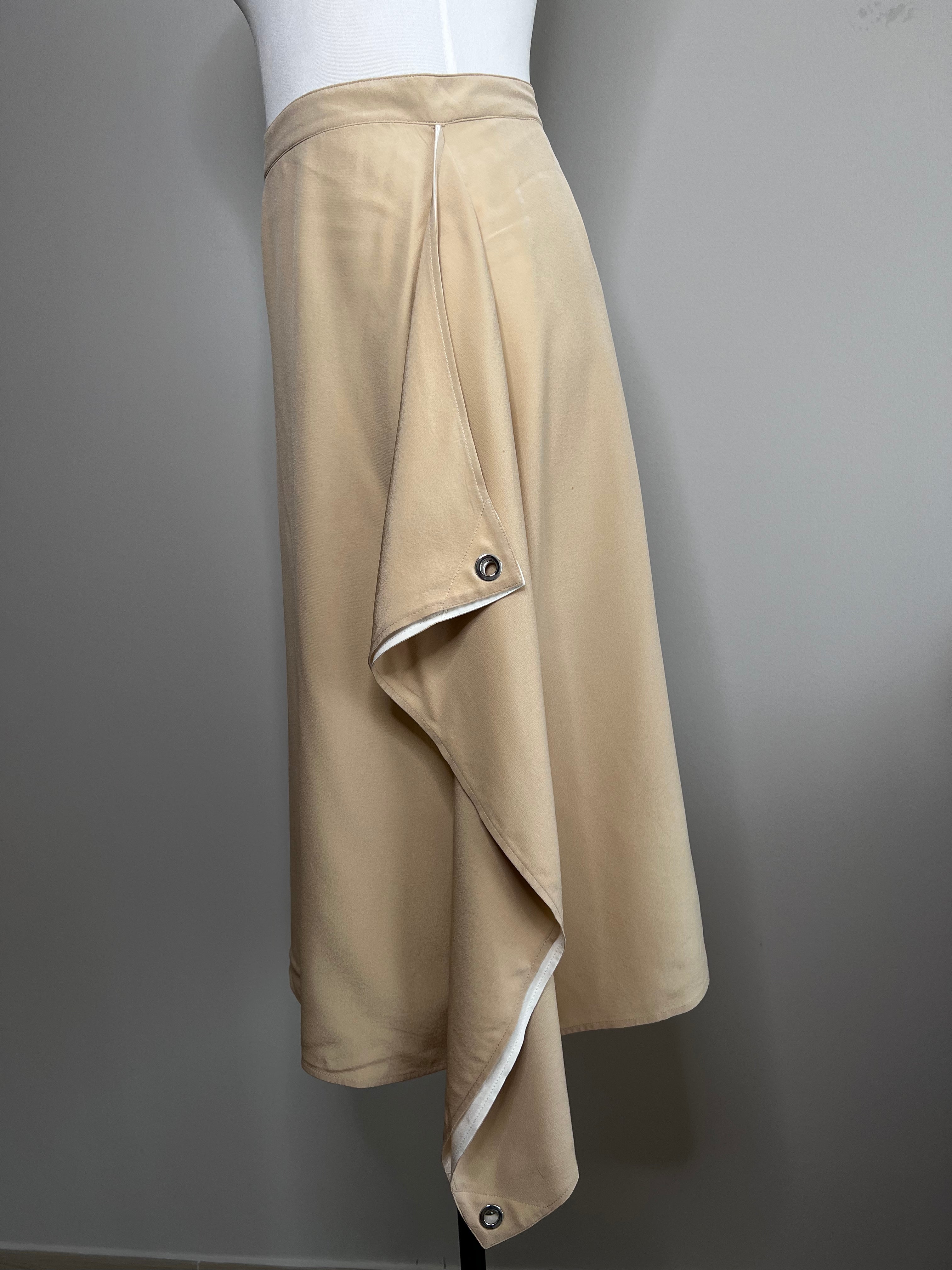 Thea silk midi skirt in beige - BURBERRY