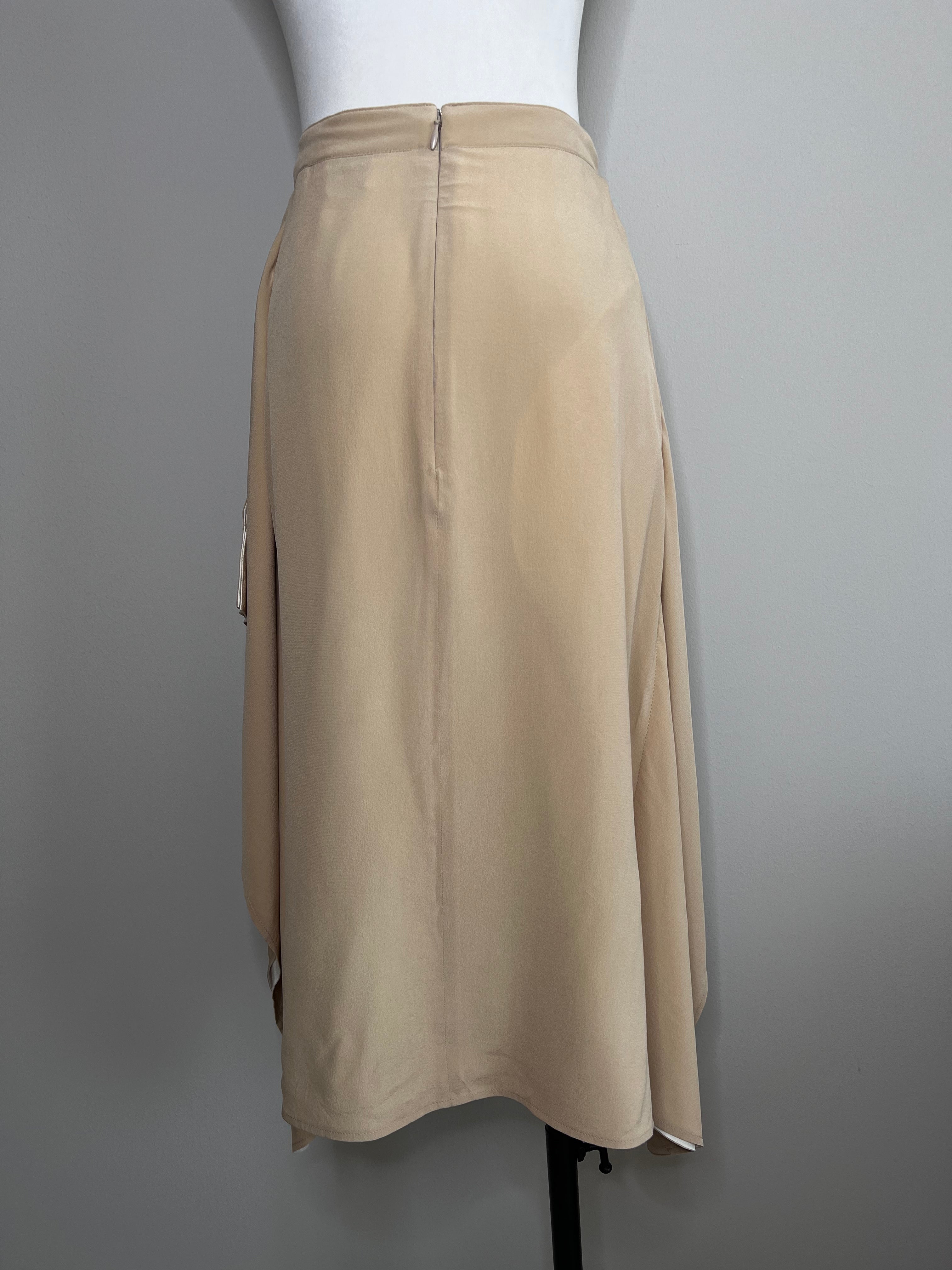 Thea silk midi skirt in beige - BURBERRY
