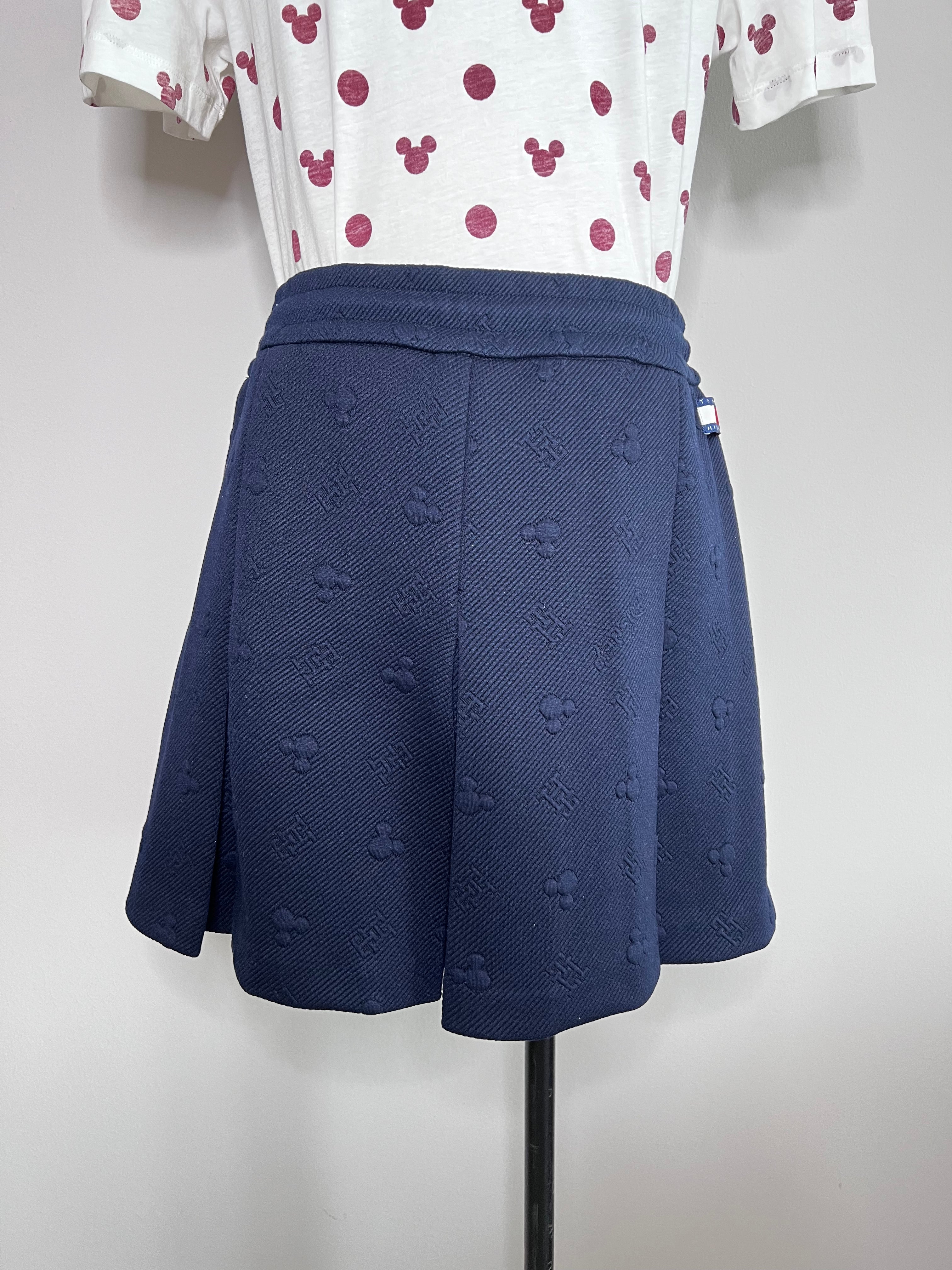 Mickey Mouse icon print pledged style skirt in navy blue - TOMMY HILFIGER