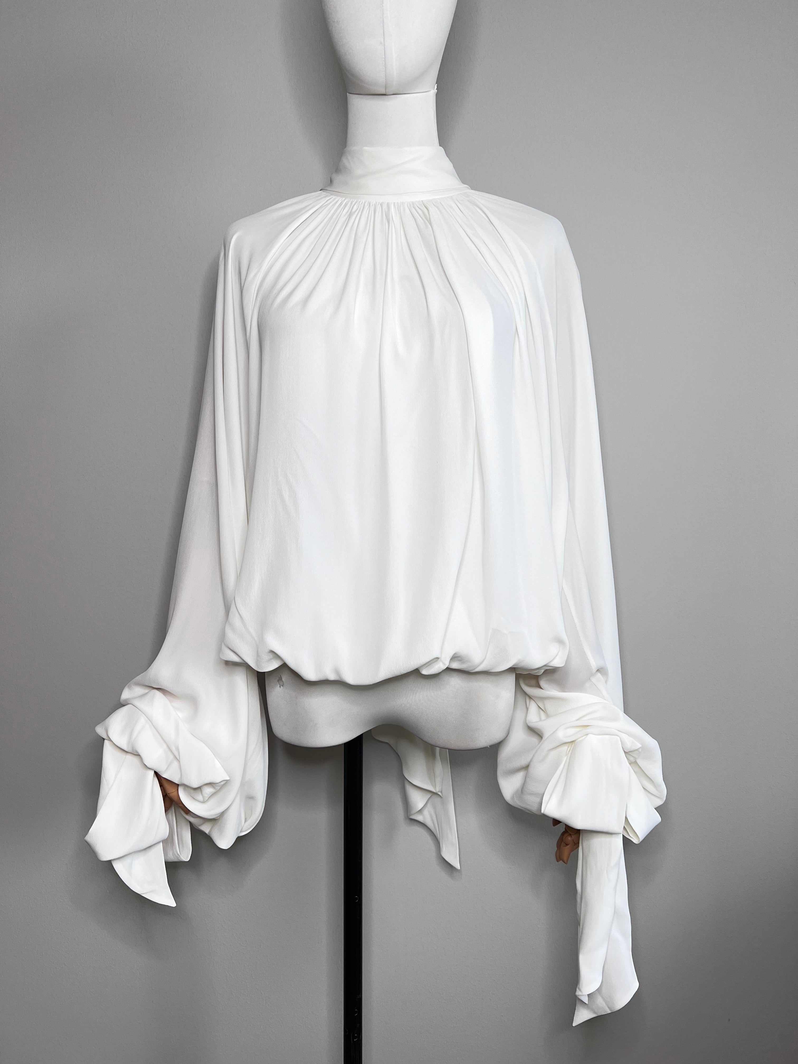 Vintage style solid casual detailed longsleeved blouse - KRISTINA FIDELSKAYA
