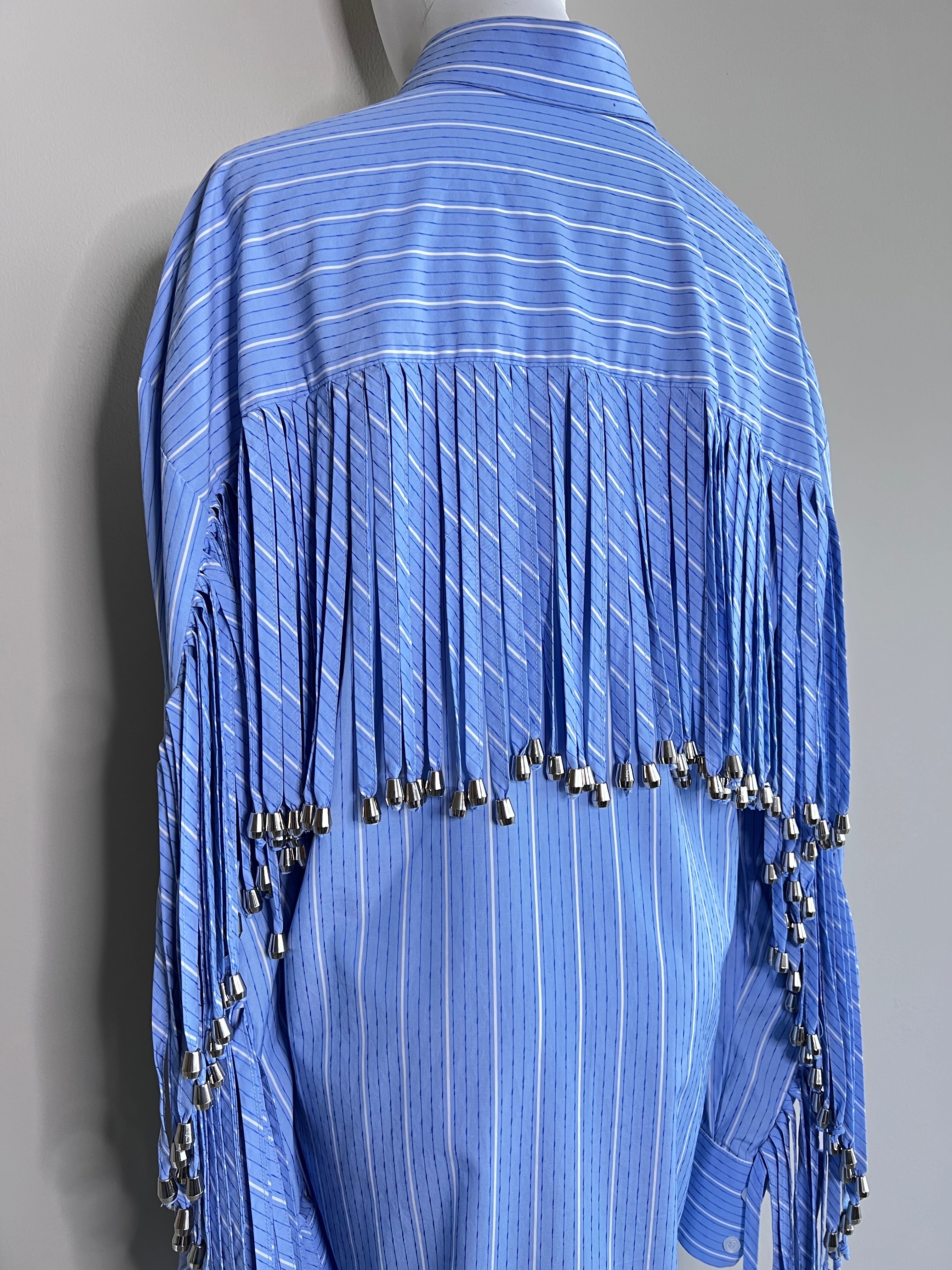 Blue stripe poplin shirt dress - ECAILLE