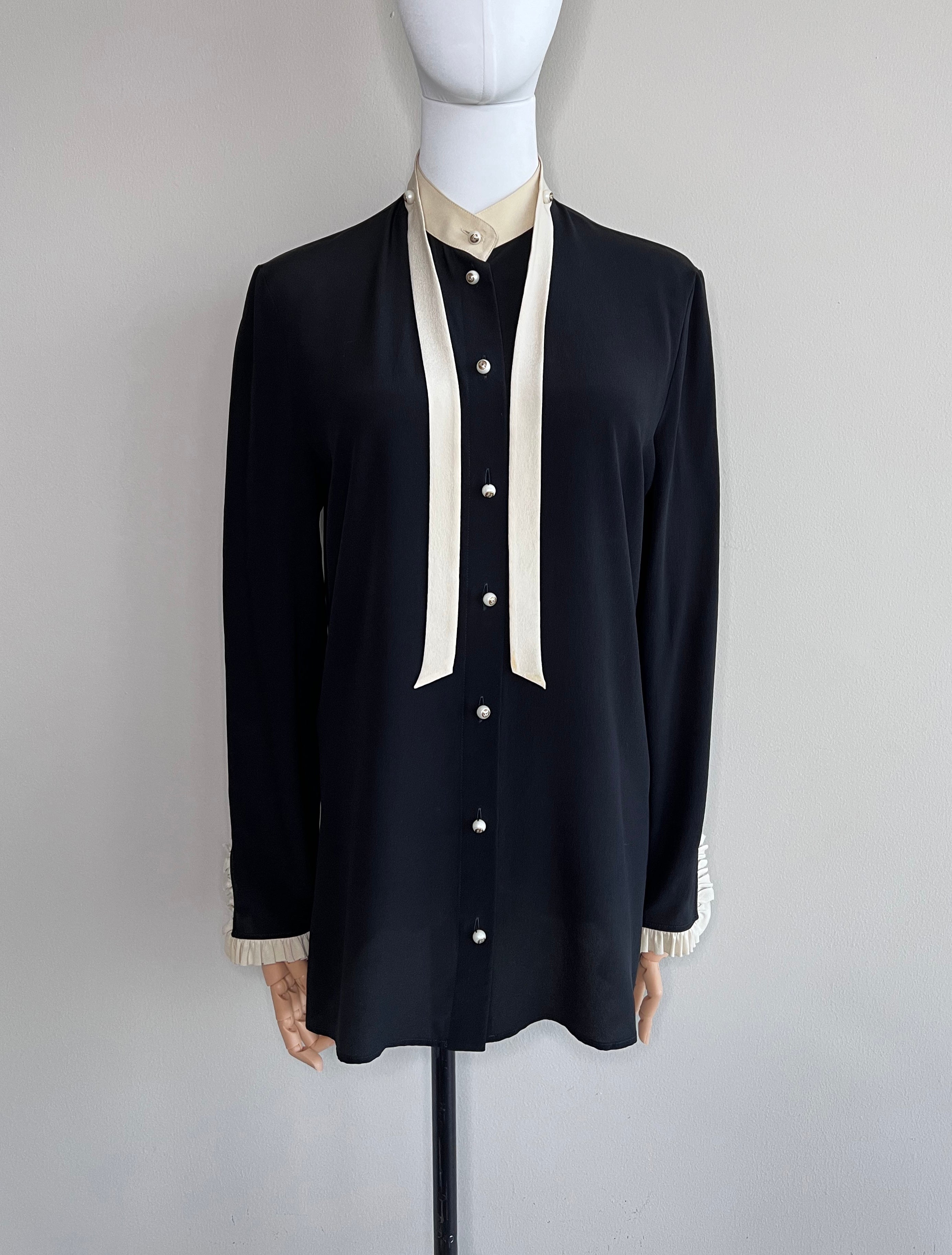 Black with pearl Button Down longsleeves - GUCCI