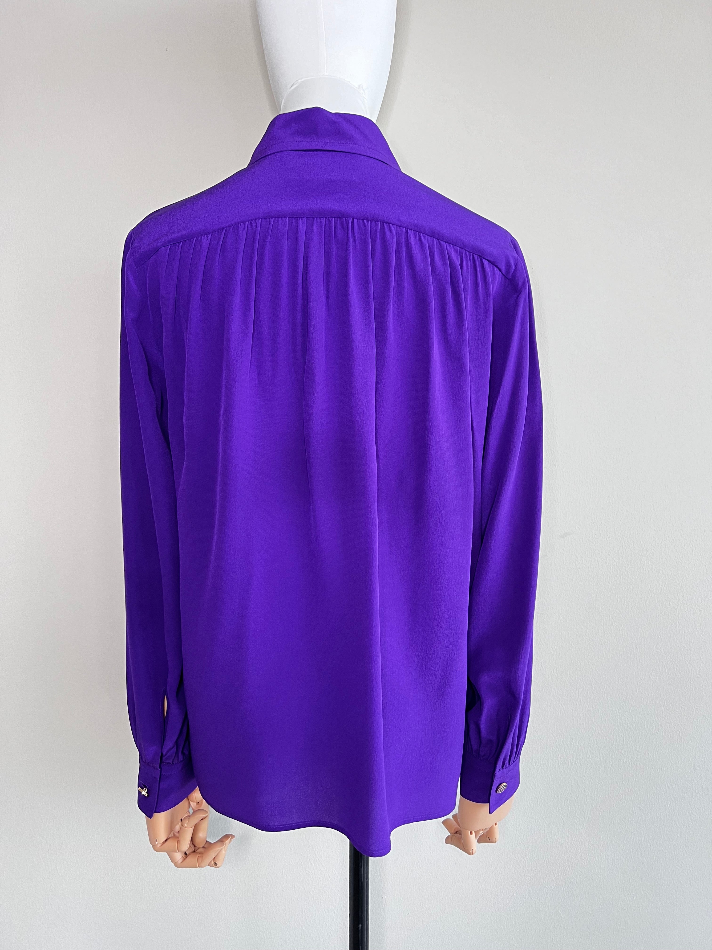 Violet Straight fit silk longsleeve - GUCCI