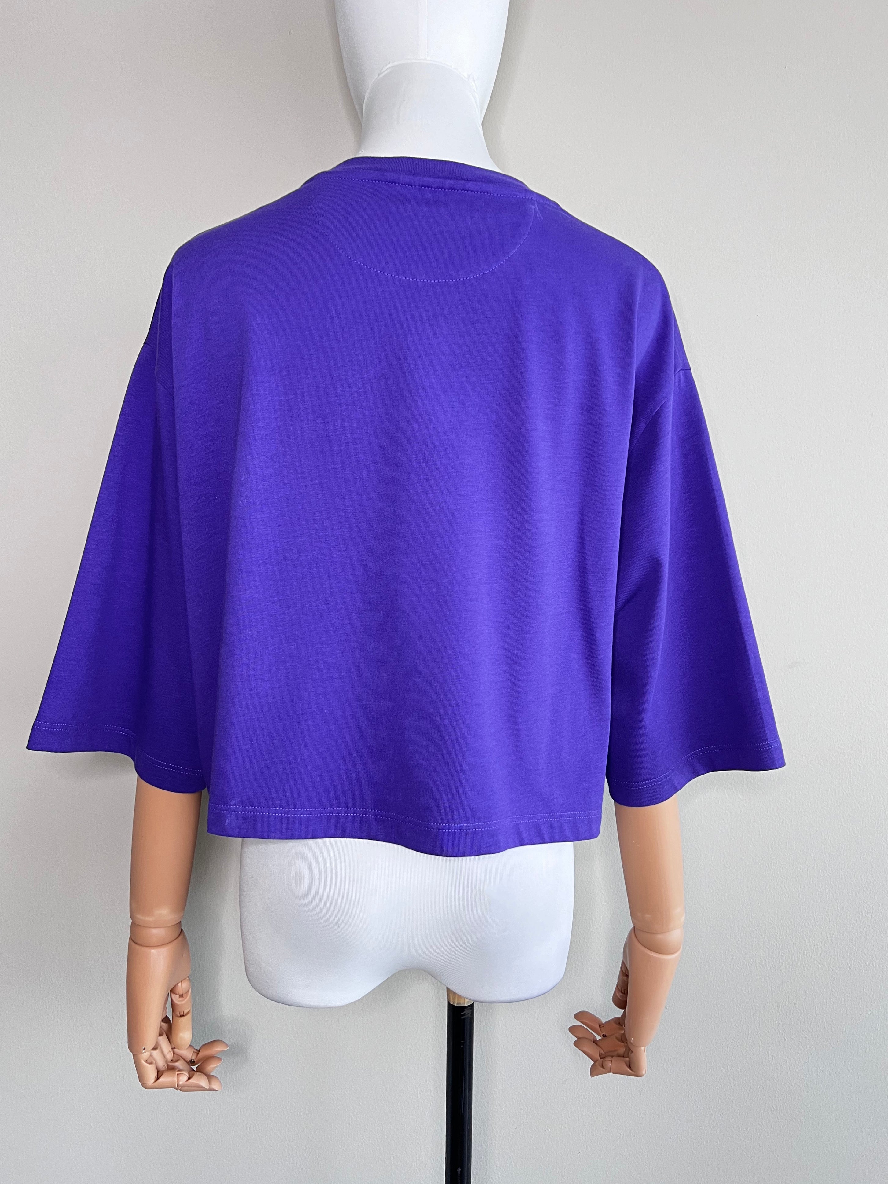 Violet sequin-embellished cropped T-shirt - VALENTINO