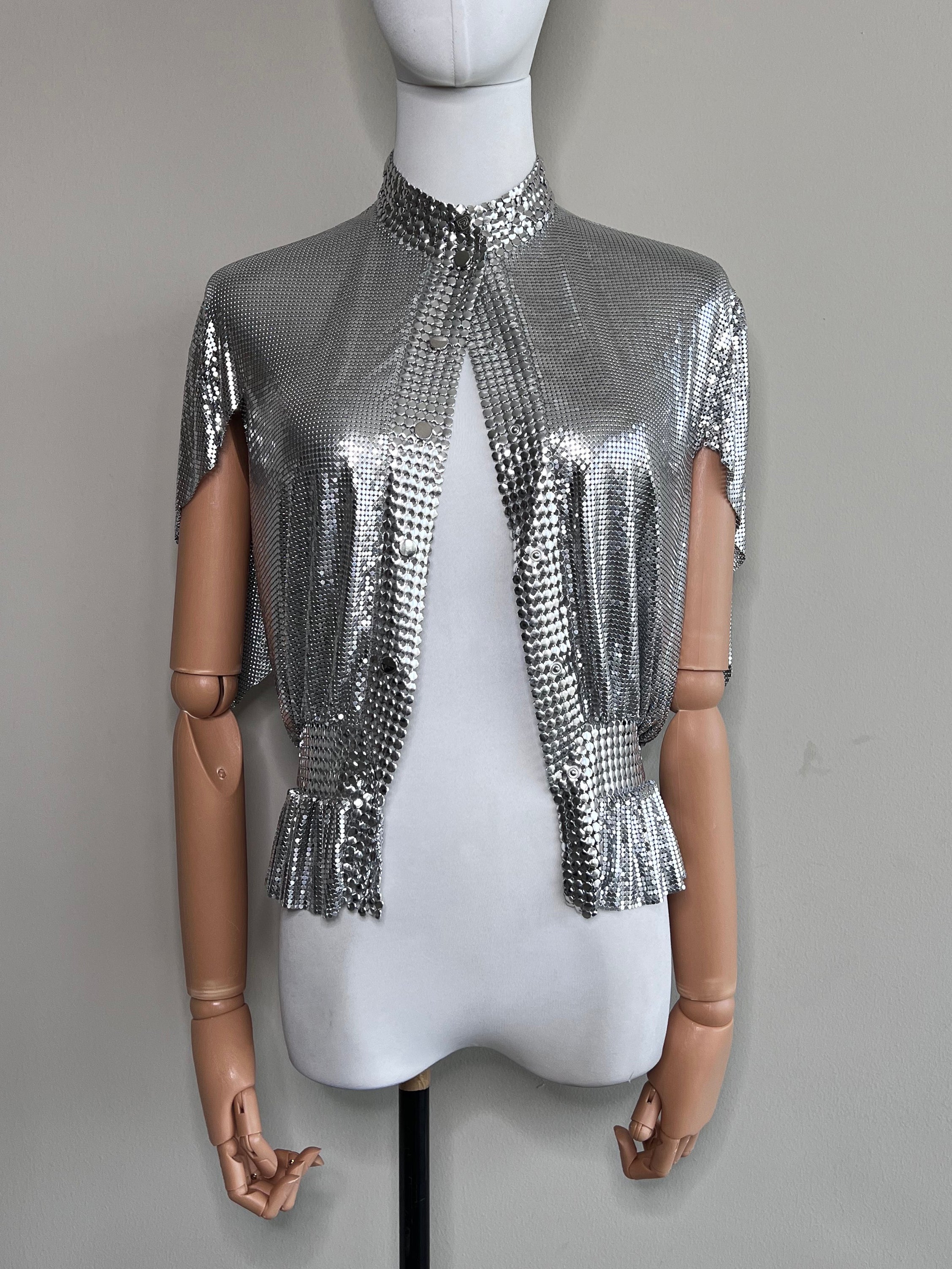 Silver chainmail crop top - PACO RABANNE